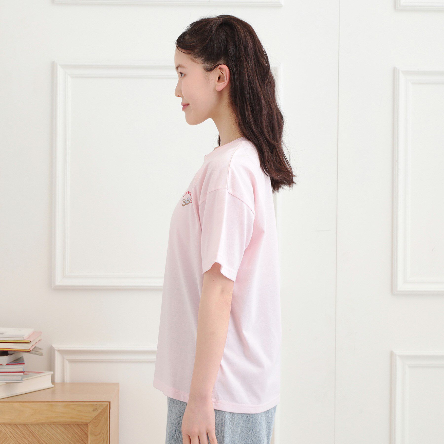 PINK-latte「ワンポイント刺繍Tシャツ」|Tシャツ・カットソー|