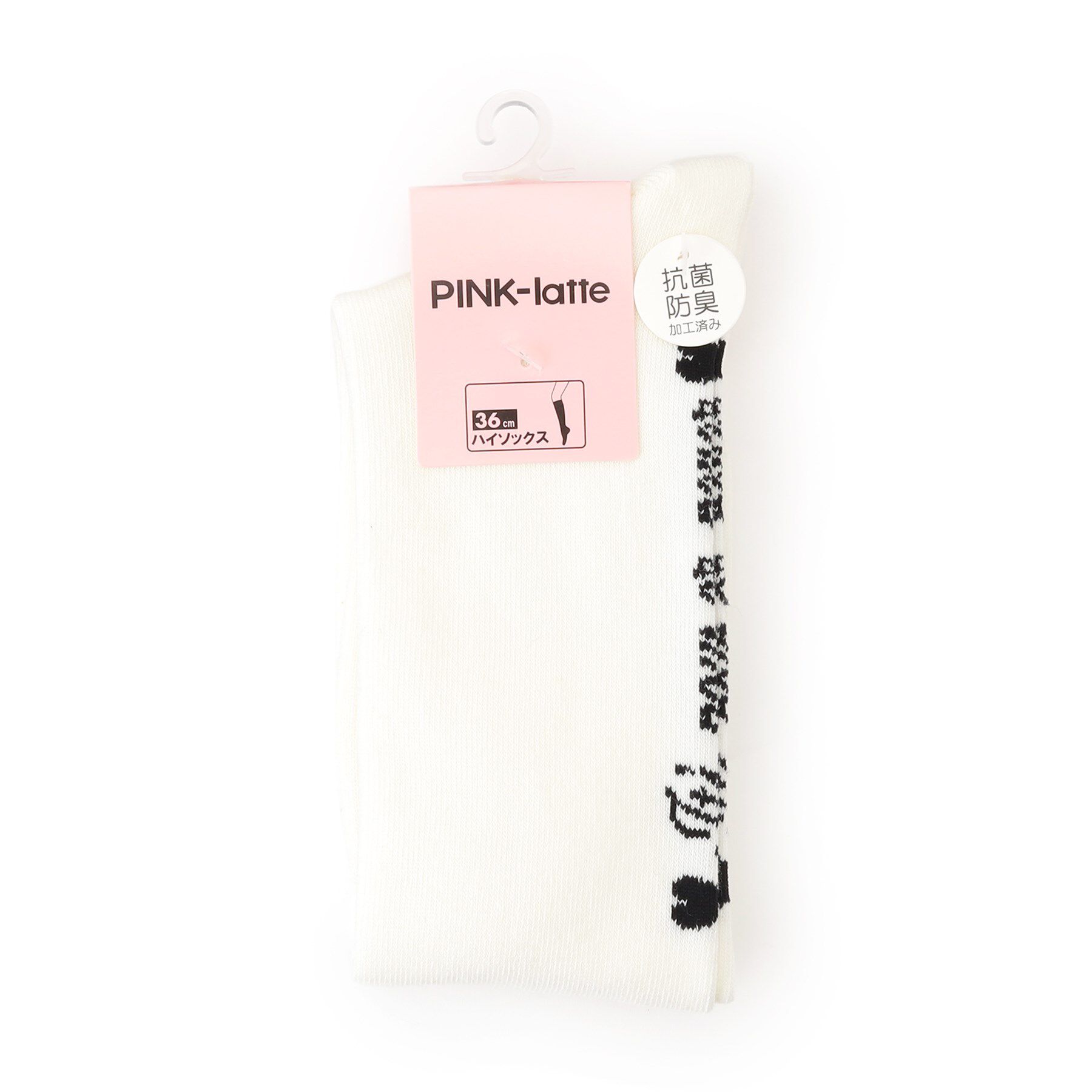 PINK-latte「【36cm丈】タテロゴハイソックス」|ソックス|ホワイト(001)