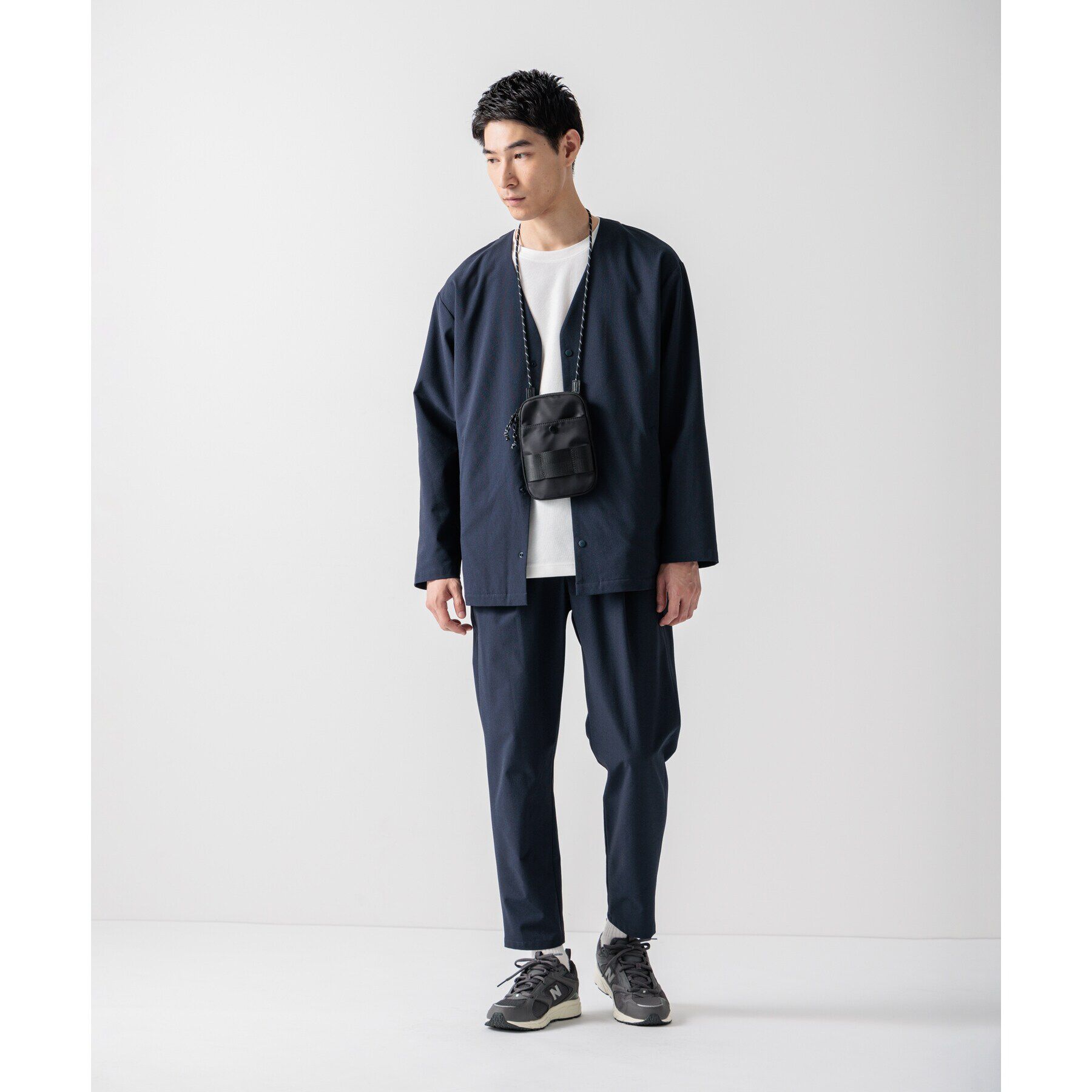 THE SHOP TK「【360&deg;ストレッチ／セットアップ可】リッチポリノーカラージャケット」|カーディガン|