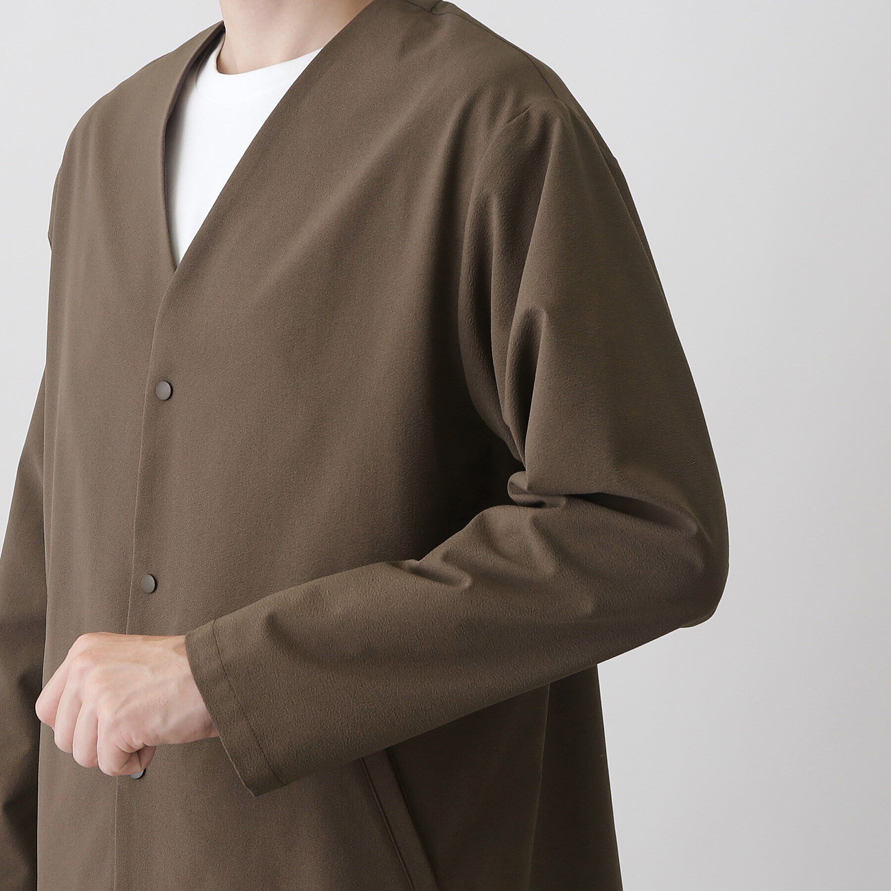 THE SHOP TK「【360&deg;ストレッチ／セットアップ可】リッチポリノーカラージャケット」|カーディガン|