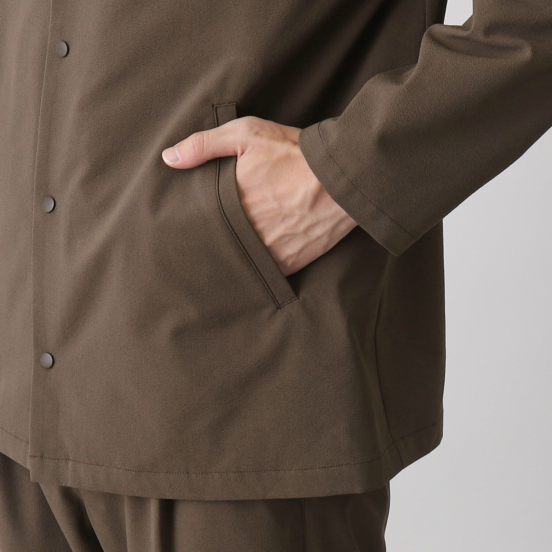 THE SHOP TK「【360&deg;ストレッチ／セットアップ可】リッチポリノーカラージャケット」|カーディガン|