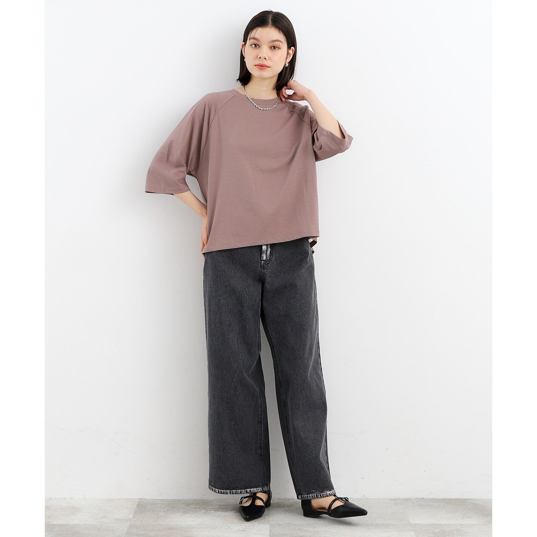 THE SHOP TK「【接触冷感/UV/毛玉になりにくい/洗える】バックチュールTシャツ」|Tシャツ・カットソー|