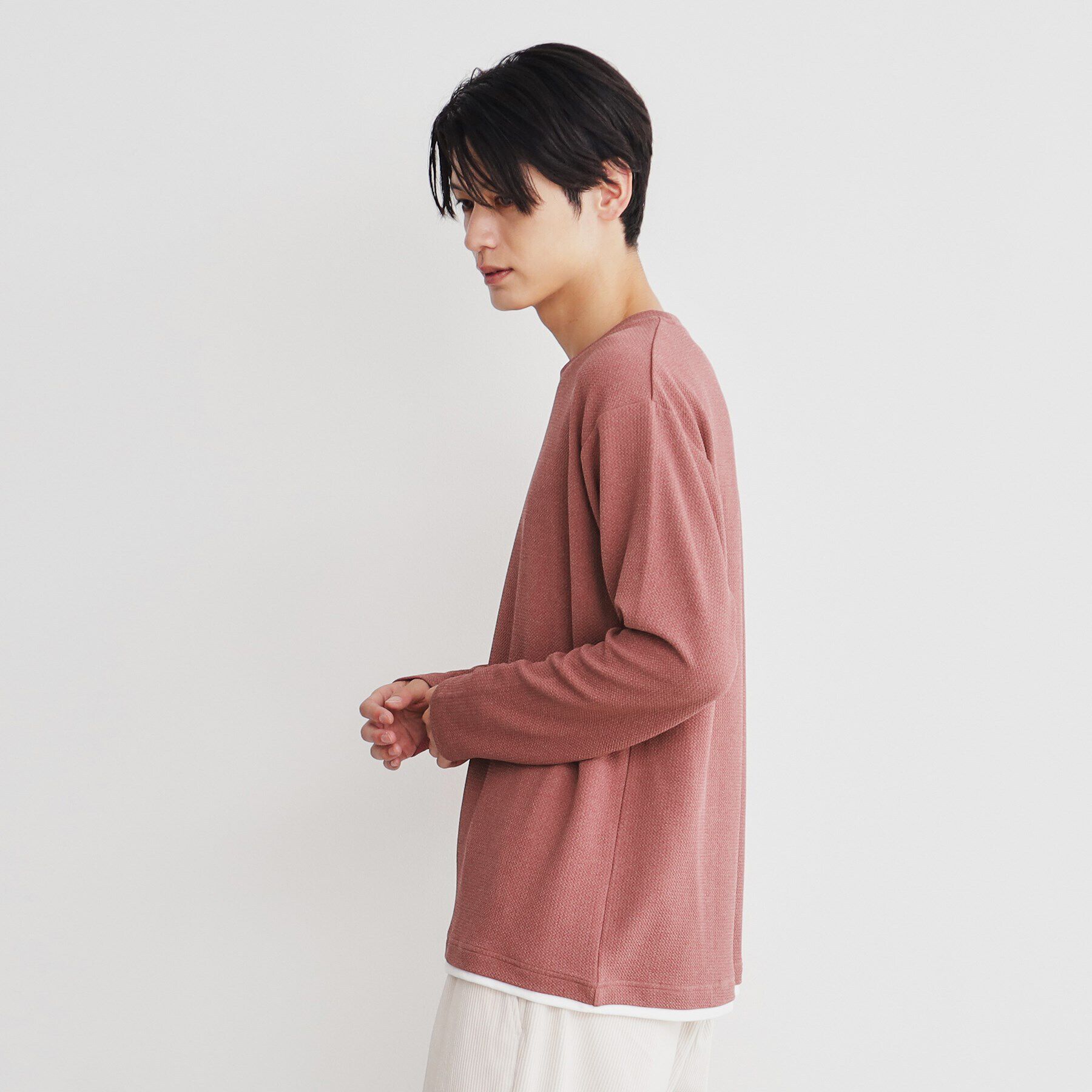 THE SHOP TK「杢ふくれフェイクレイヤードプルオーバー」|Tシャツ・カットソー|