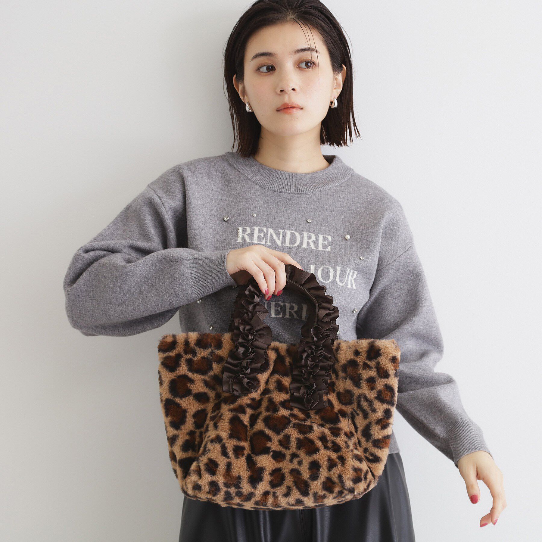 THE SHOP TK「フリルファーハンドバッグ」|ハンドバッグ|