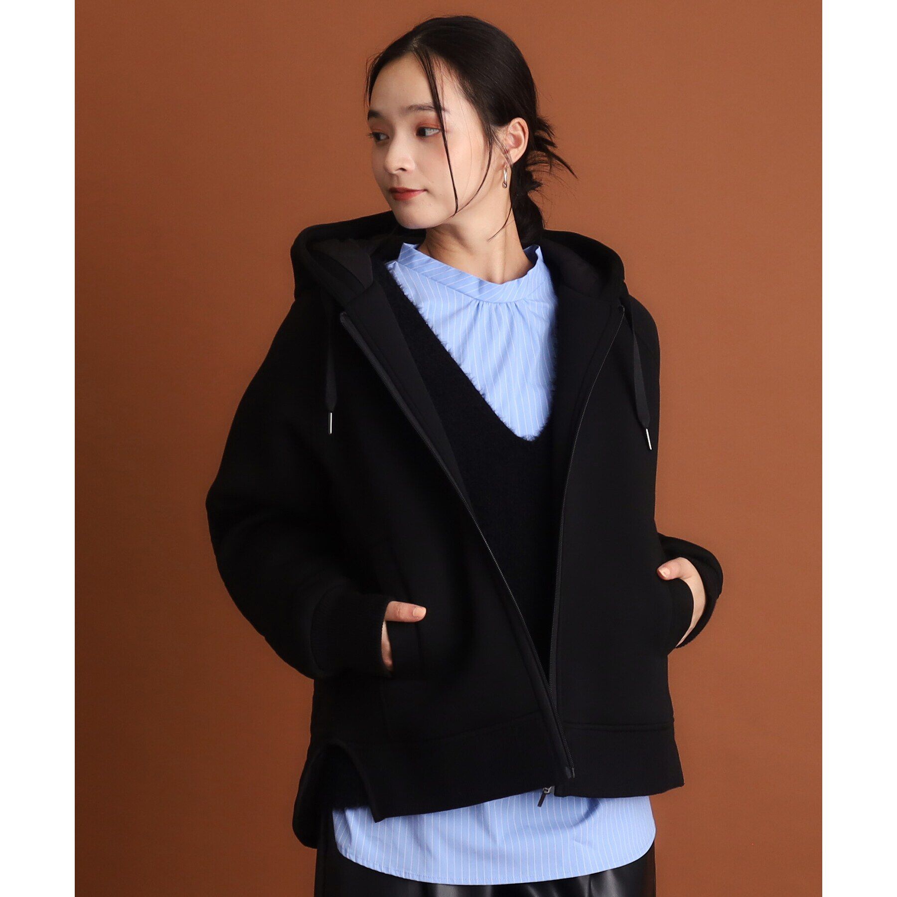 THE SHOP TK「【洗えるアウター】ダンボール&times;中綿キルトジャケット」|ブルゾン・スタジャン|