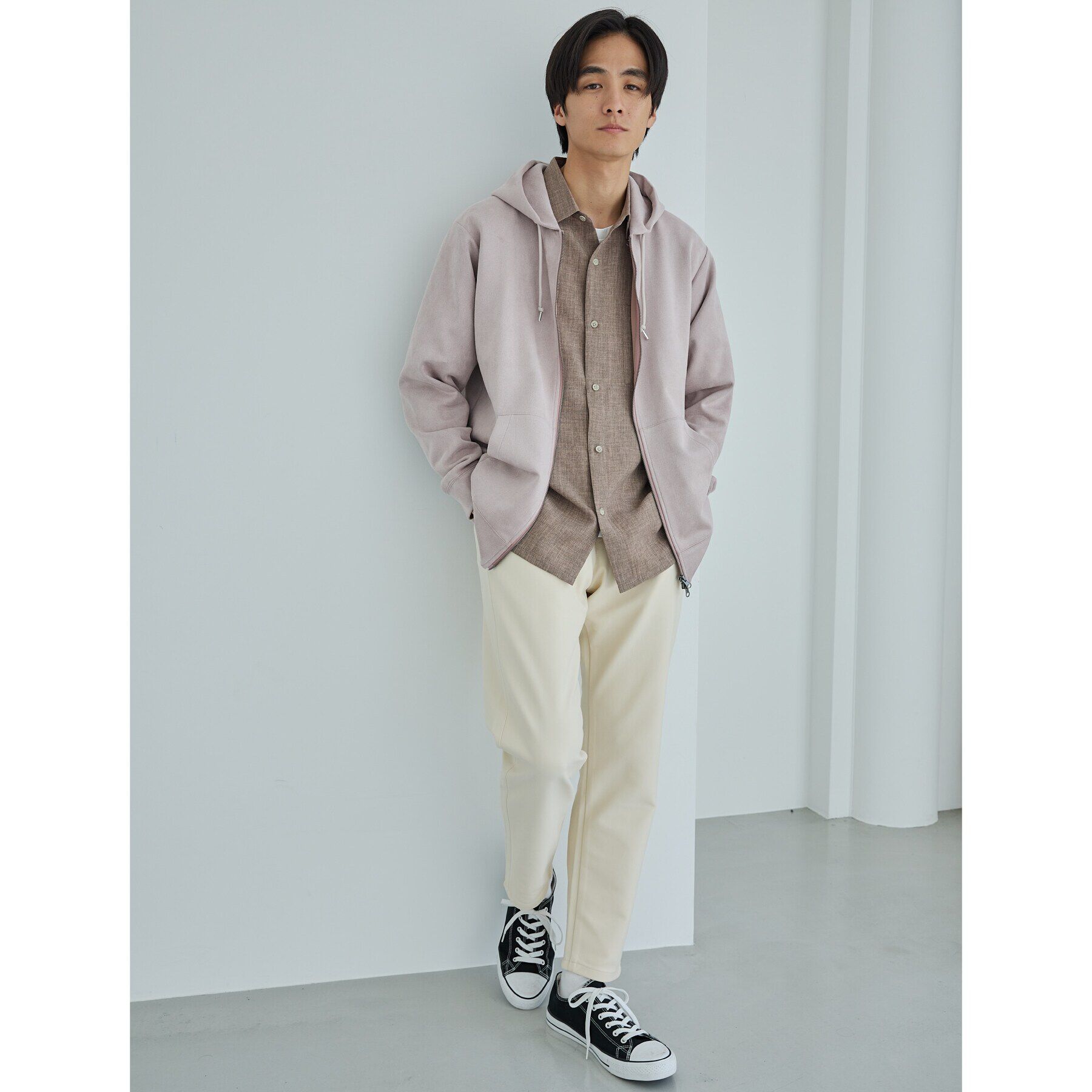THE SHOP TK「スウェードタッチダンボールジップパーカ」|パーカー|