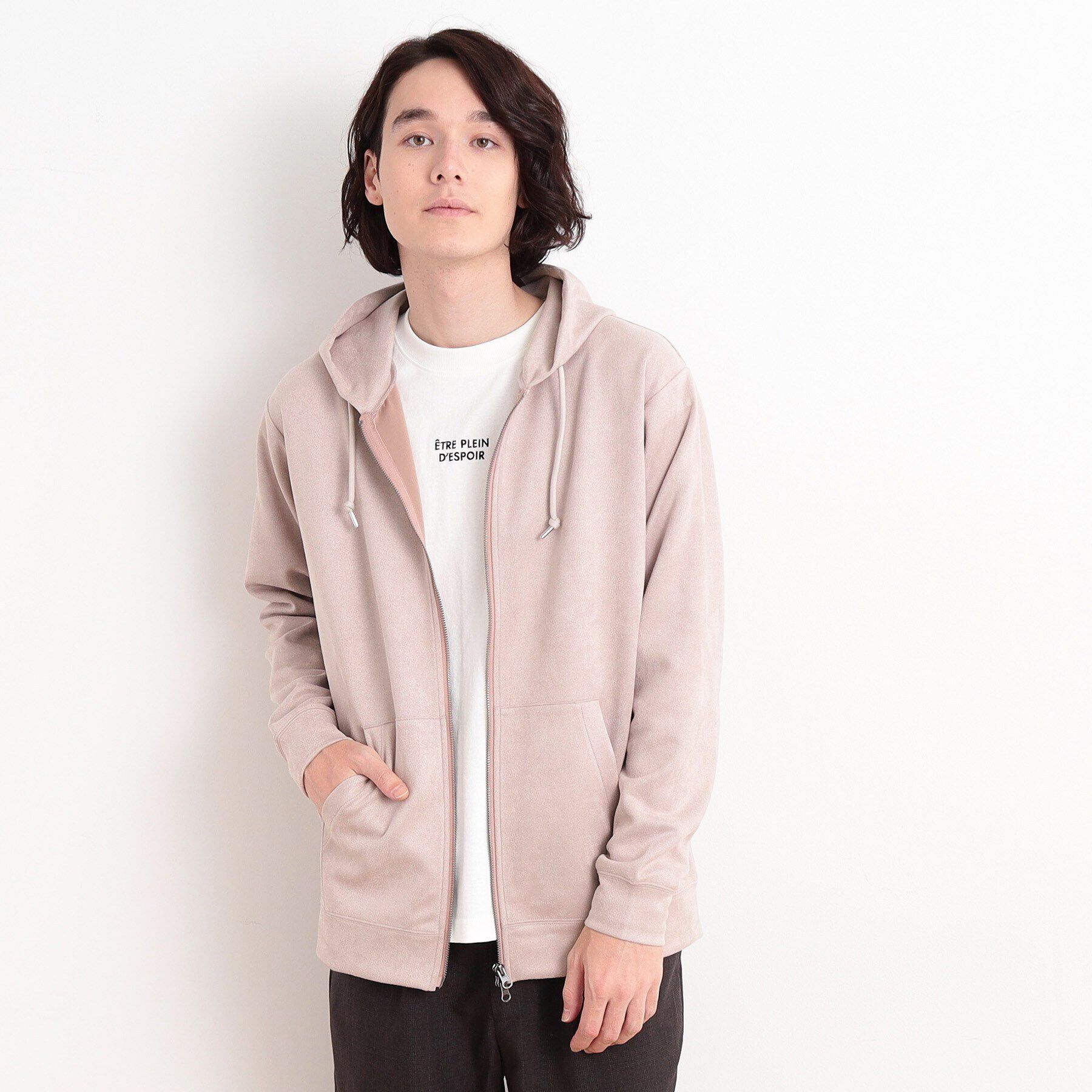 THE SHOP TK「スウェードタッチダンボールジップパーカ」|パーカー|