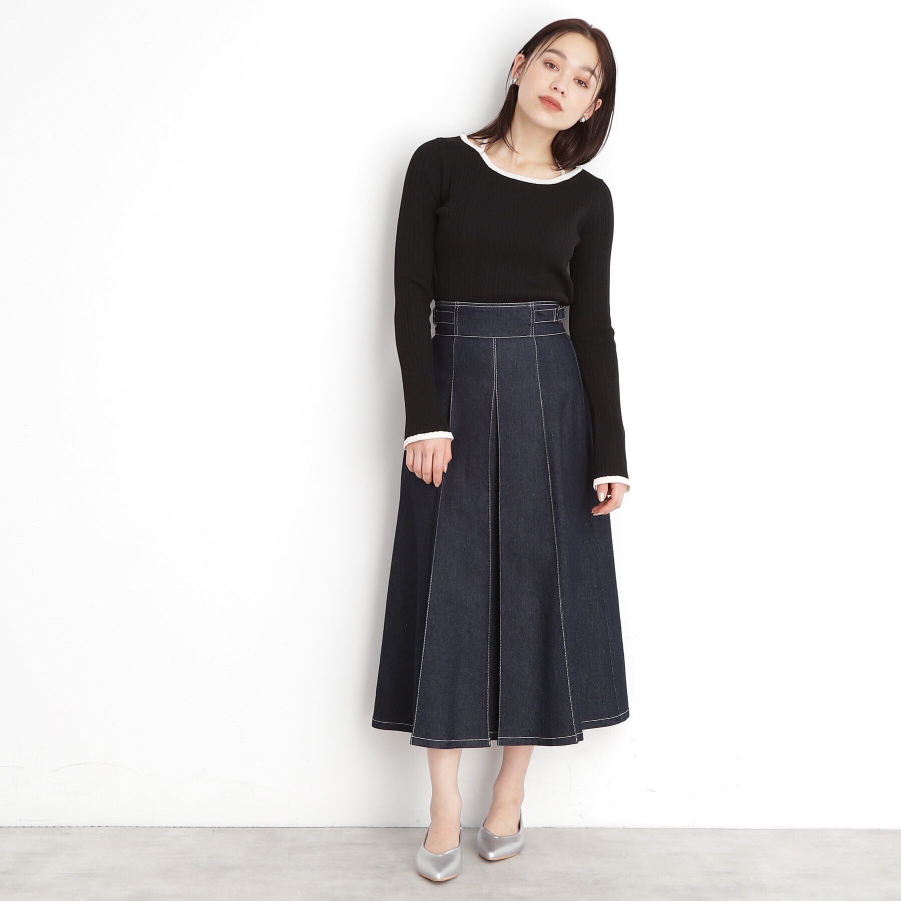 THE SHOP TK「ラインリブプルオーバー【洗濯機OK】」|ニット・セーター|