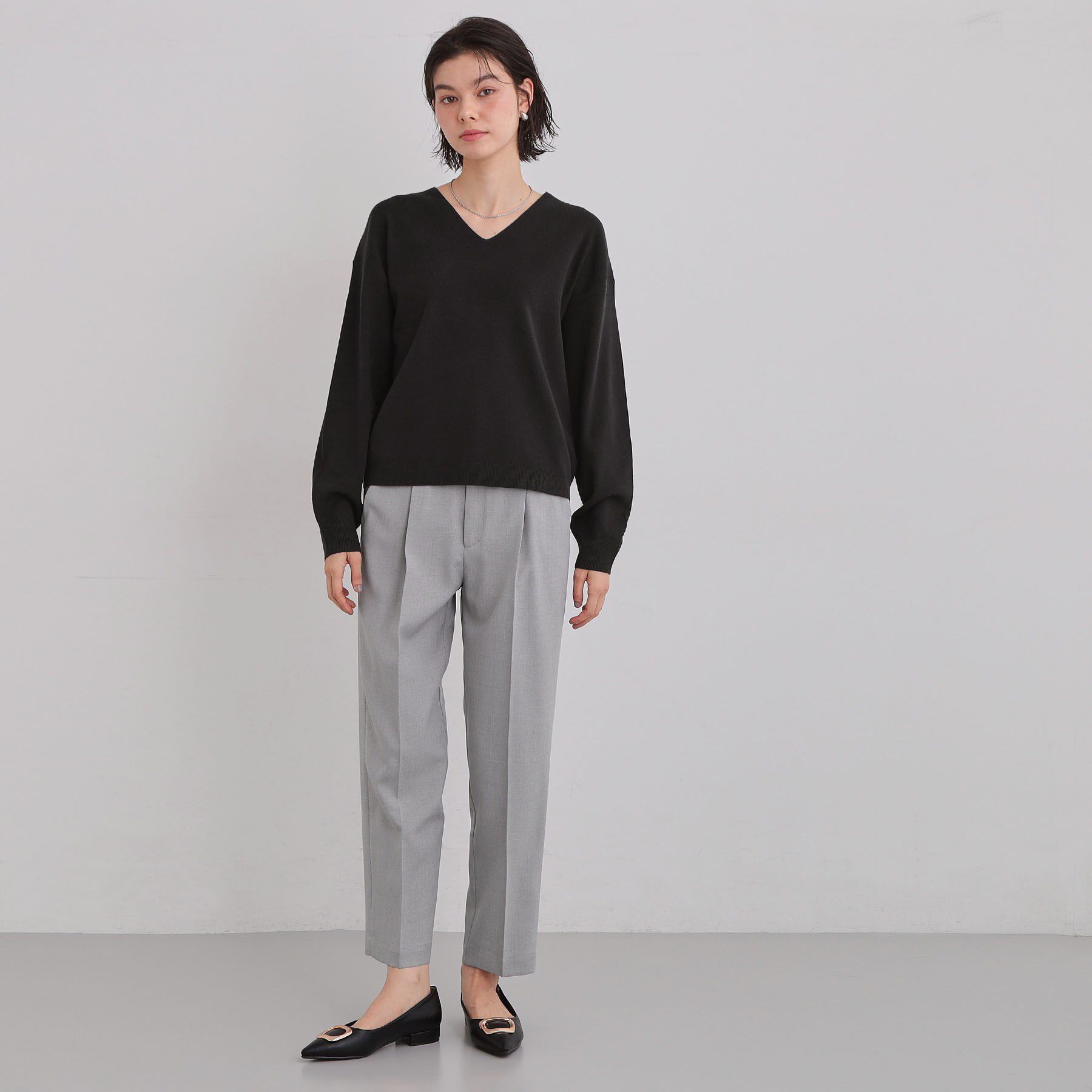 THE SHOP TK「【上品見えが叶う】Vネックニット/蓄熱/毛玉になりにくい/洗濯機OK」|ニット・セーター|