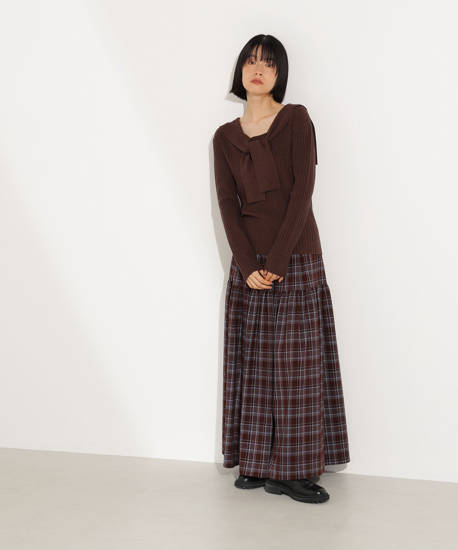  「チェックティアードスカート」|スカート|