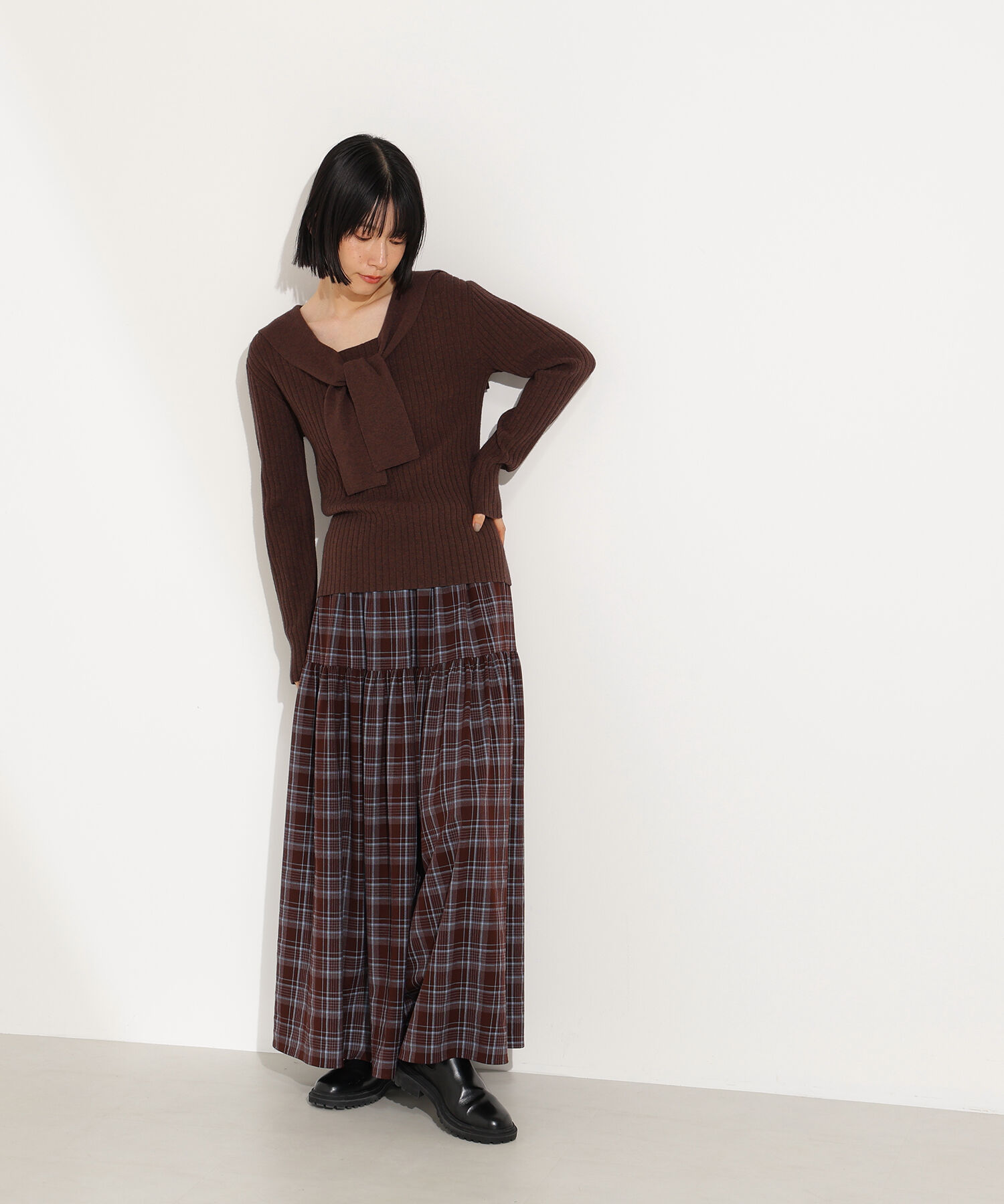  「チェックティアードスカート」|スカート|