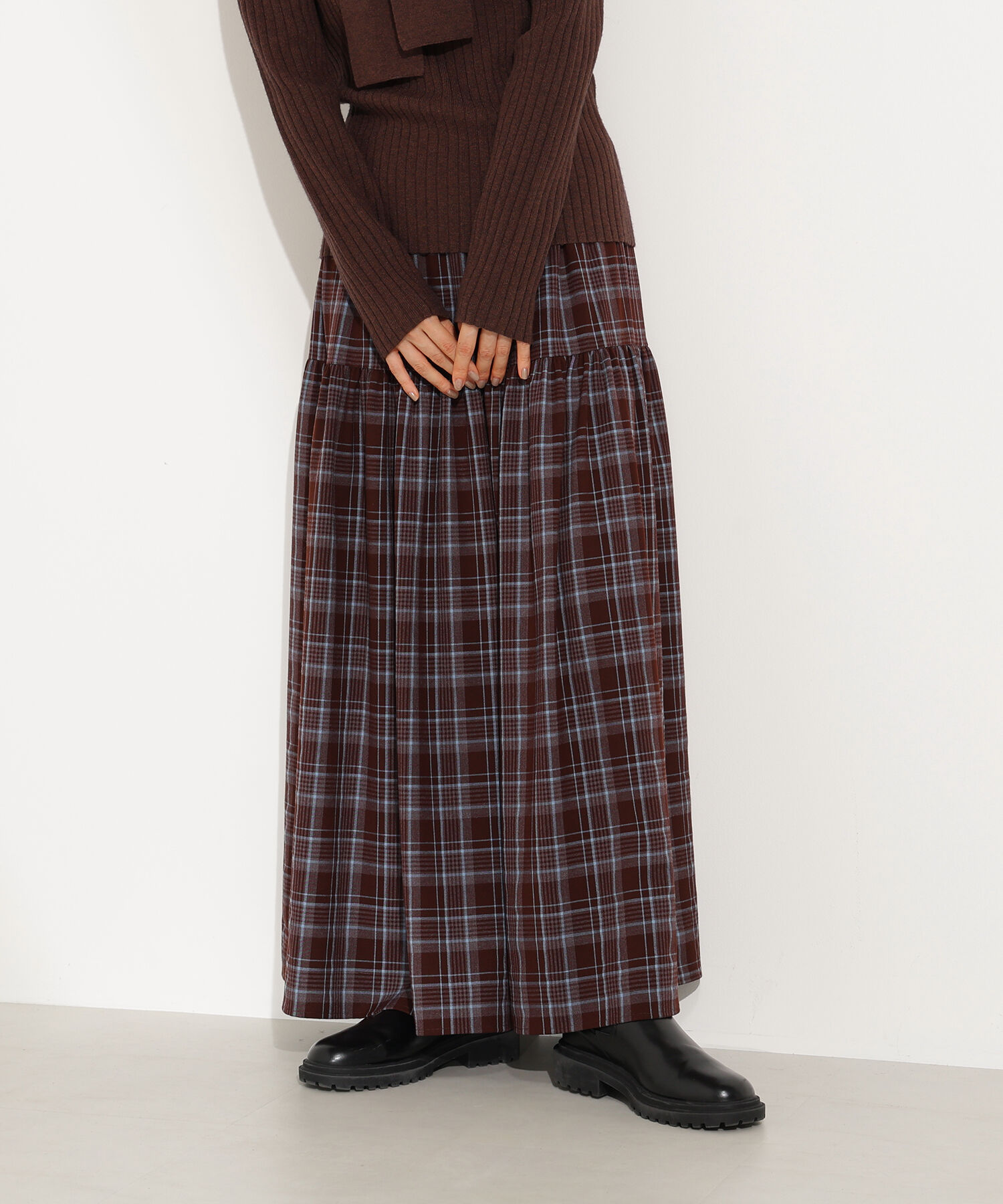  「チェックティアードスカート」|スカート|