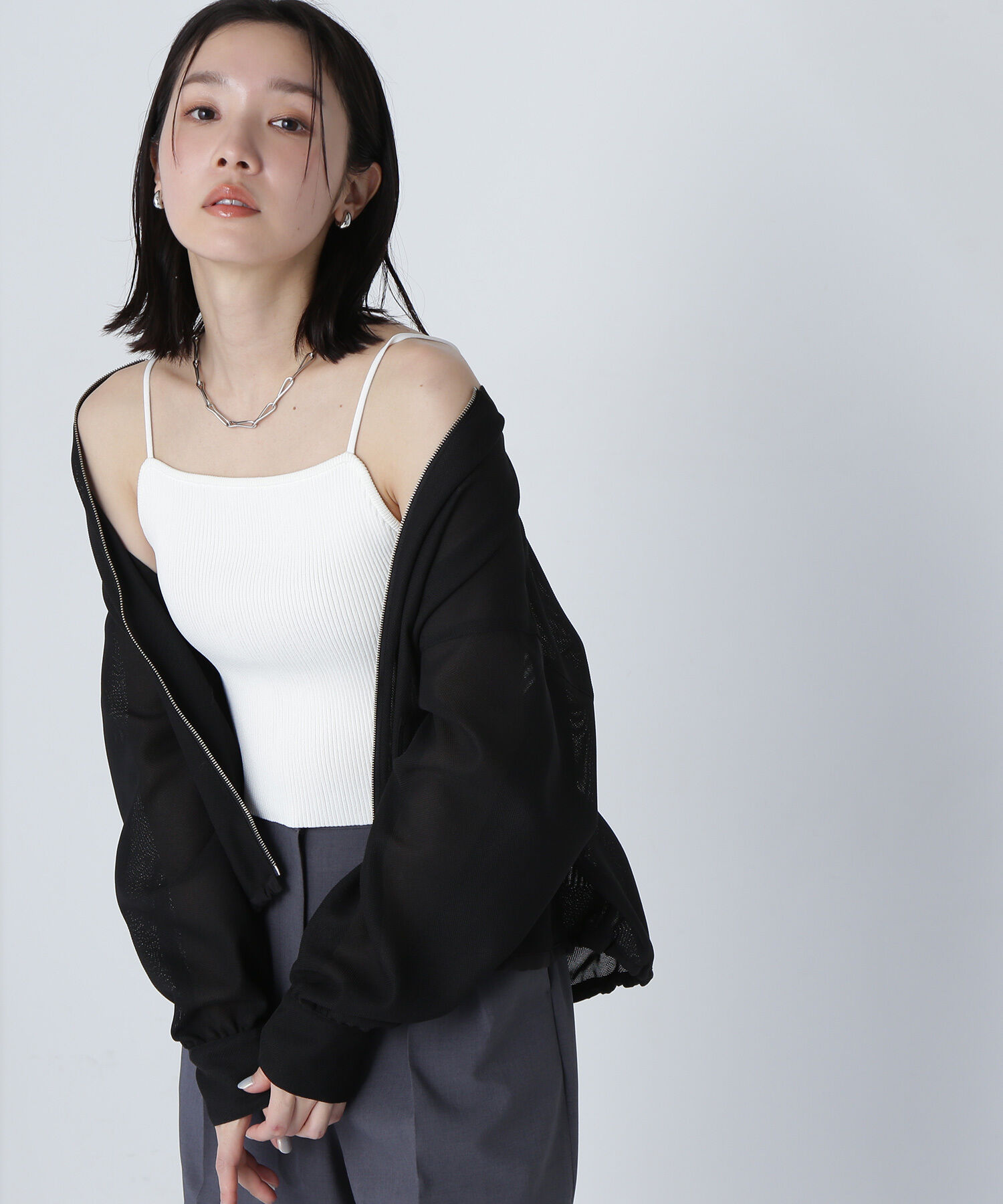  「クロップドニットキャミビスチェ」|ニット・セーター|オフ1