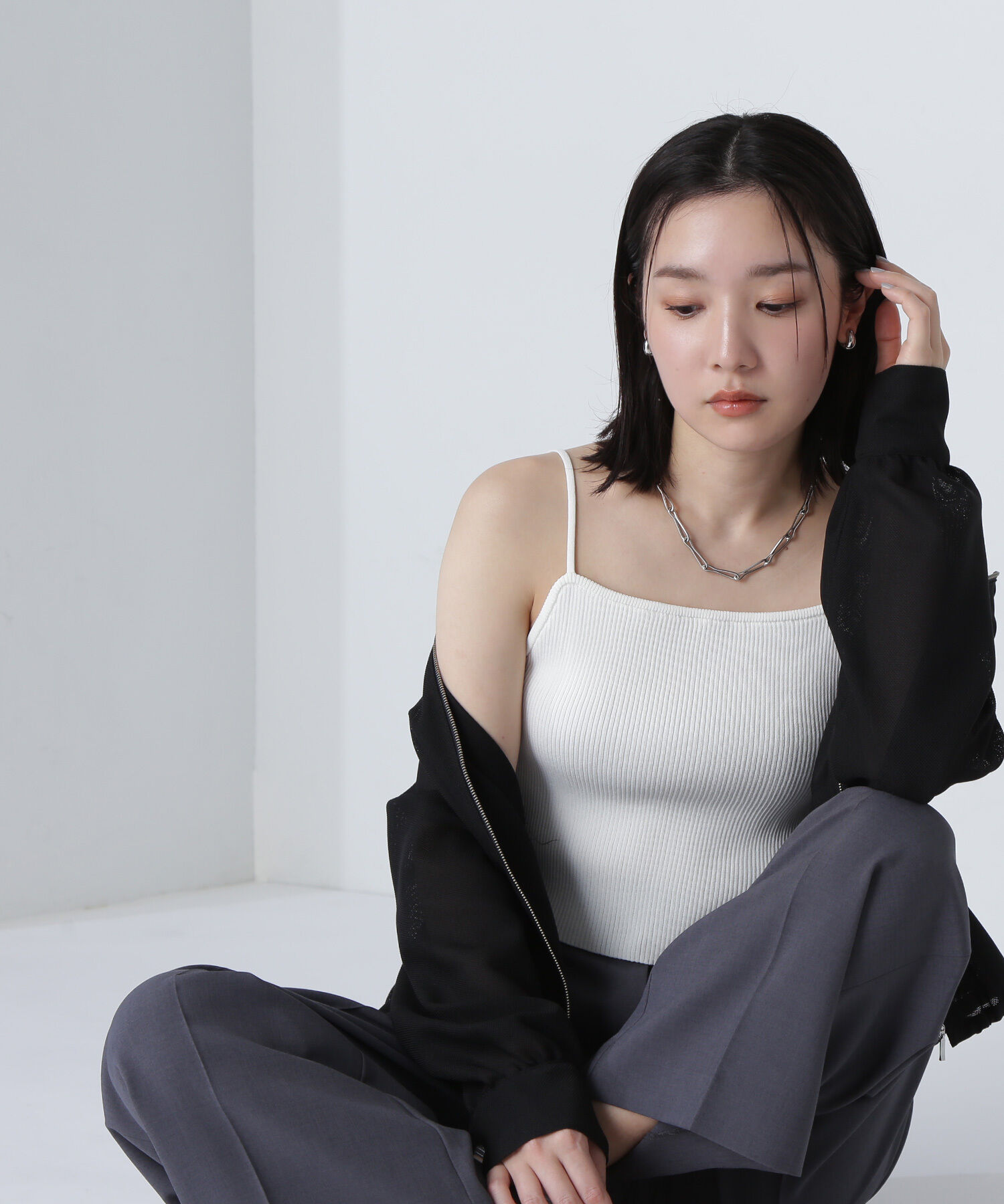  「クロップドニットキャミビスチェ」|ニット・セーター|