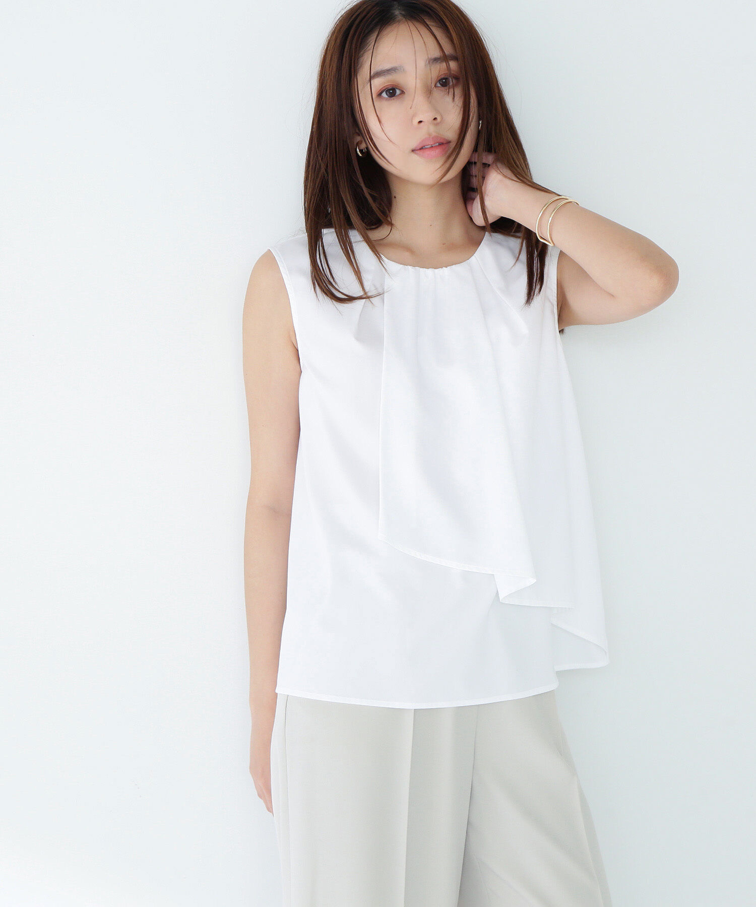  「ラップドレープブラウス」|シャツ・ブラウス|オフ1