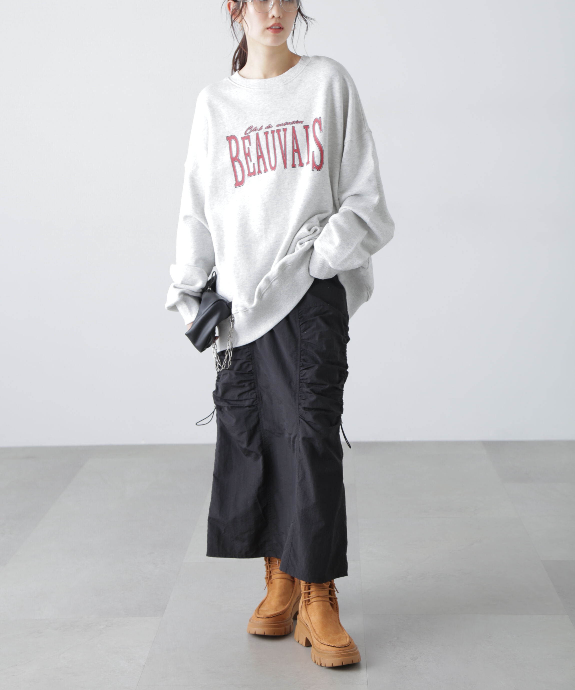  「サイドドロストナイロンスカート」|スカート|