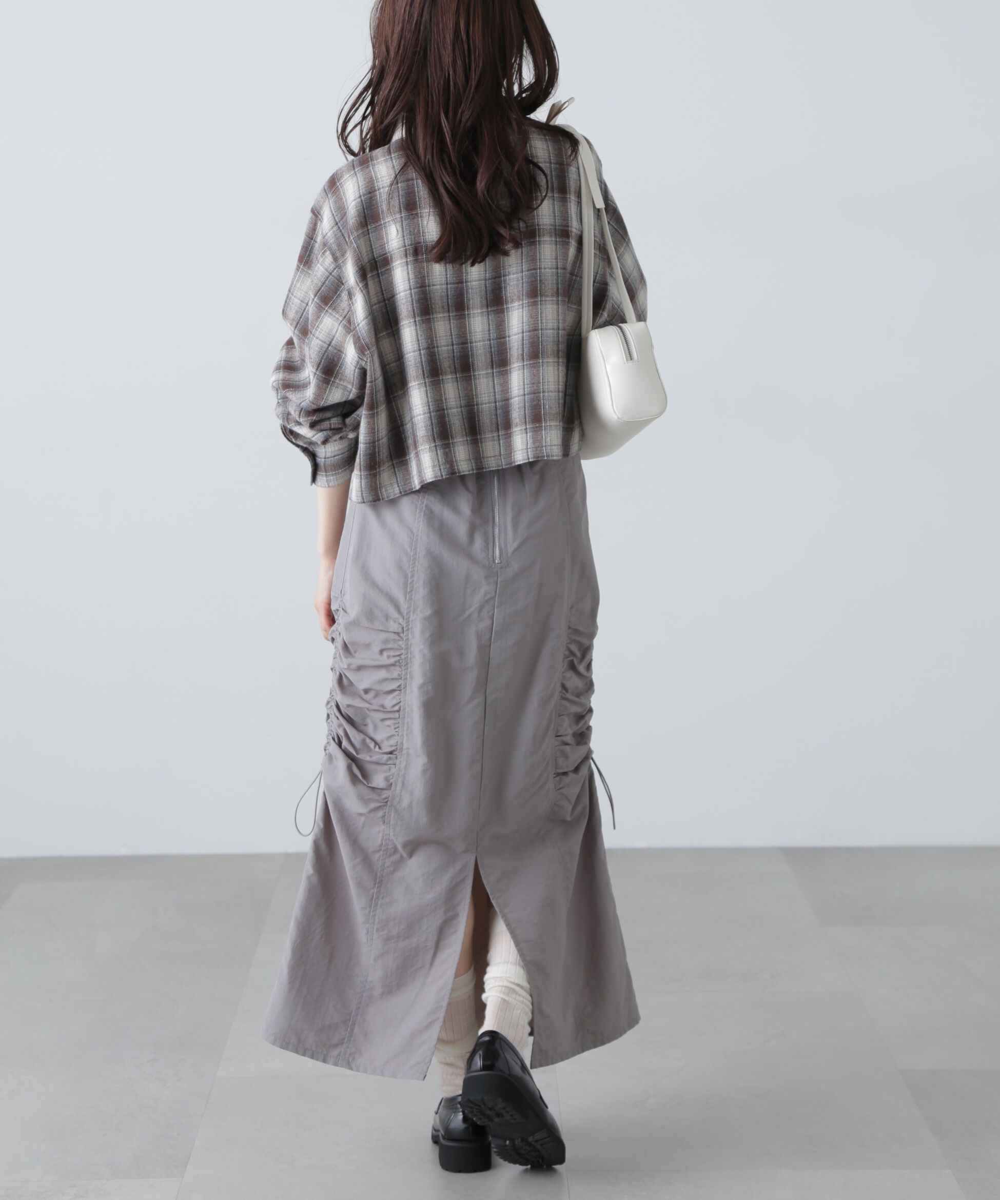  「サイドドロストナイロンスカート」|スカート|