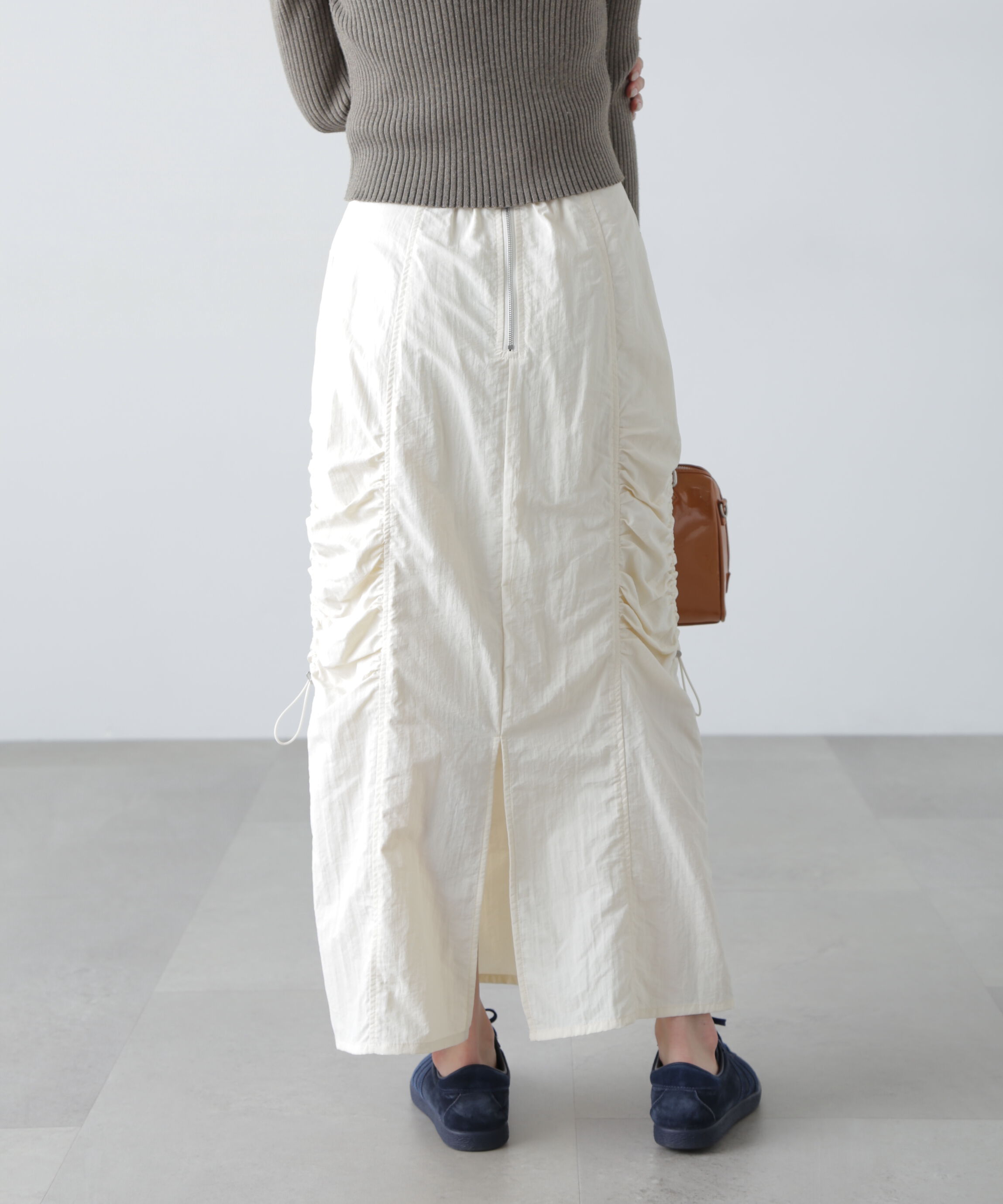  「サイドドロストナイロンスカート」|スカート|