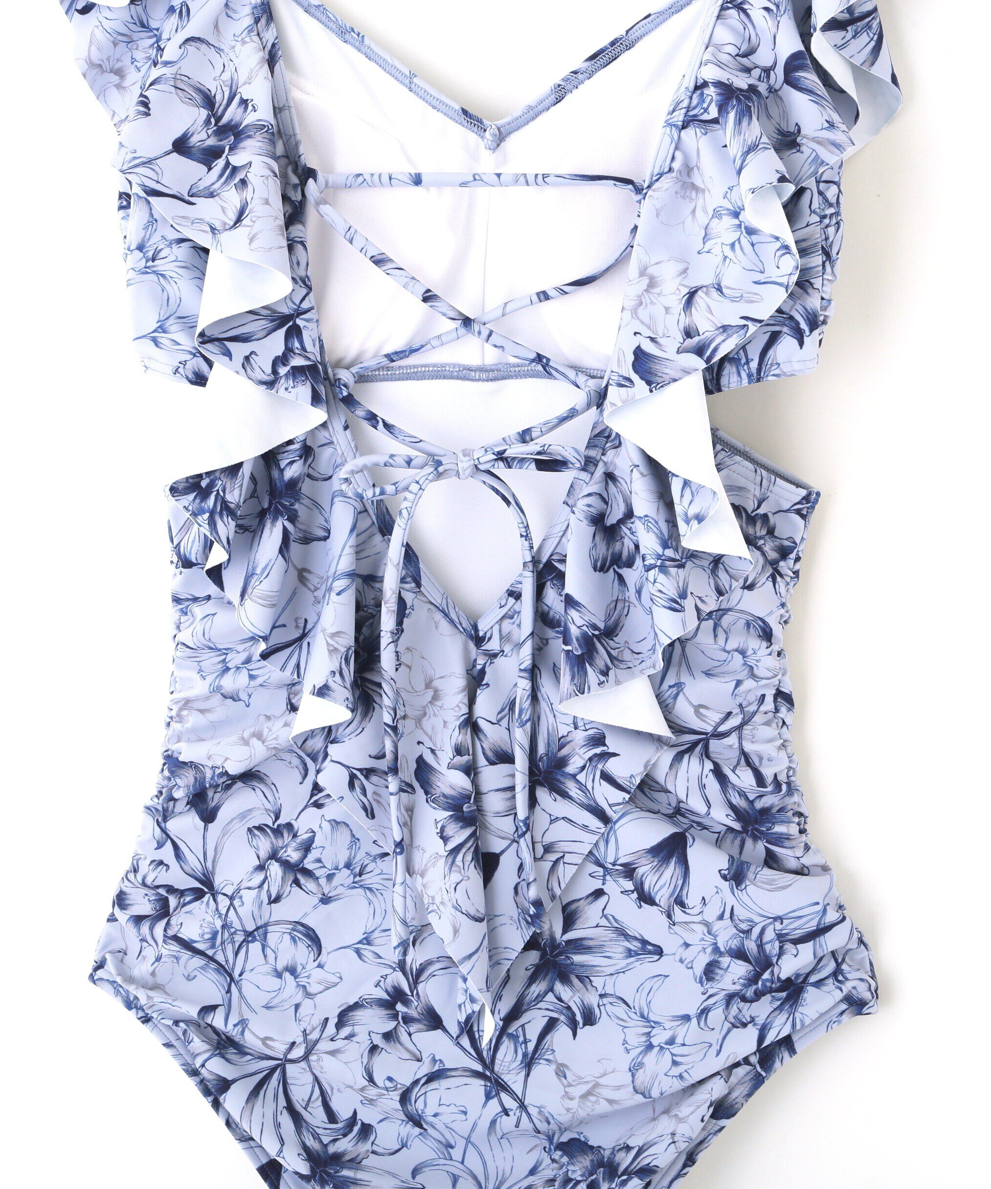  「バックレースアップフリルワンピース」|ビキニ|