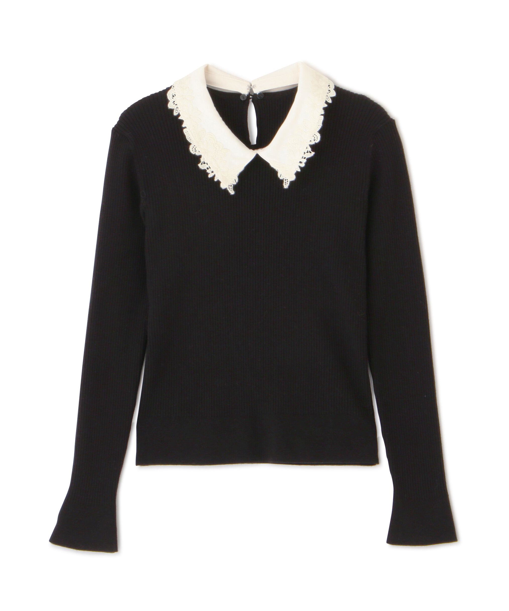  「衿付きリブニット」|ニット・セーター|