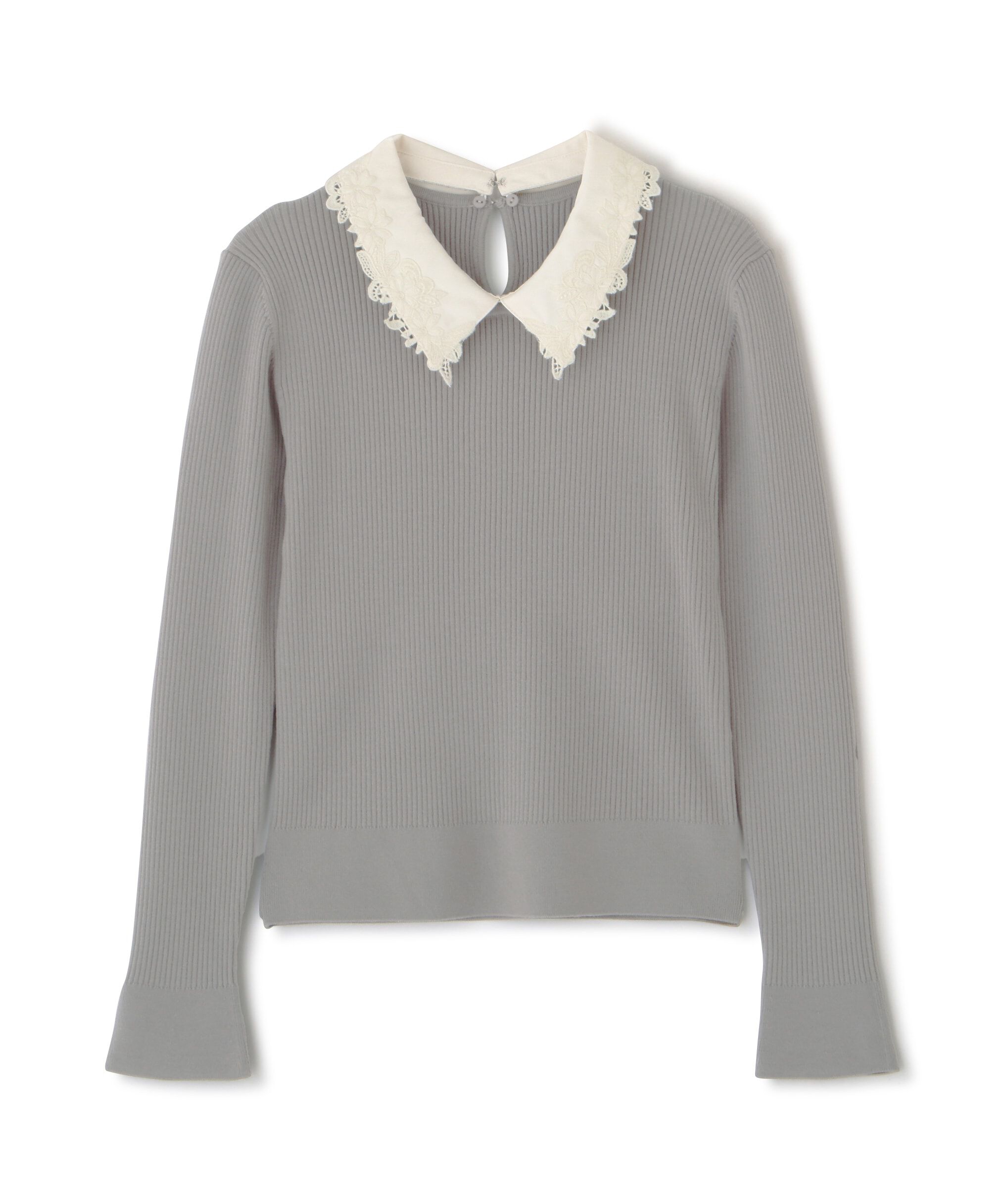  「衿付きリブニット」|ニット・セーター|