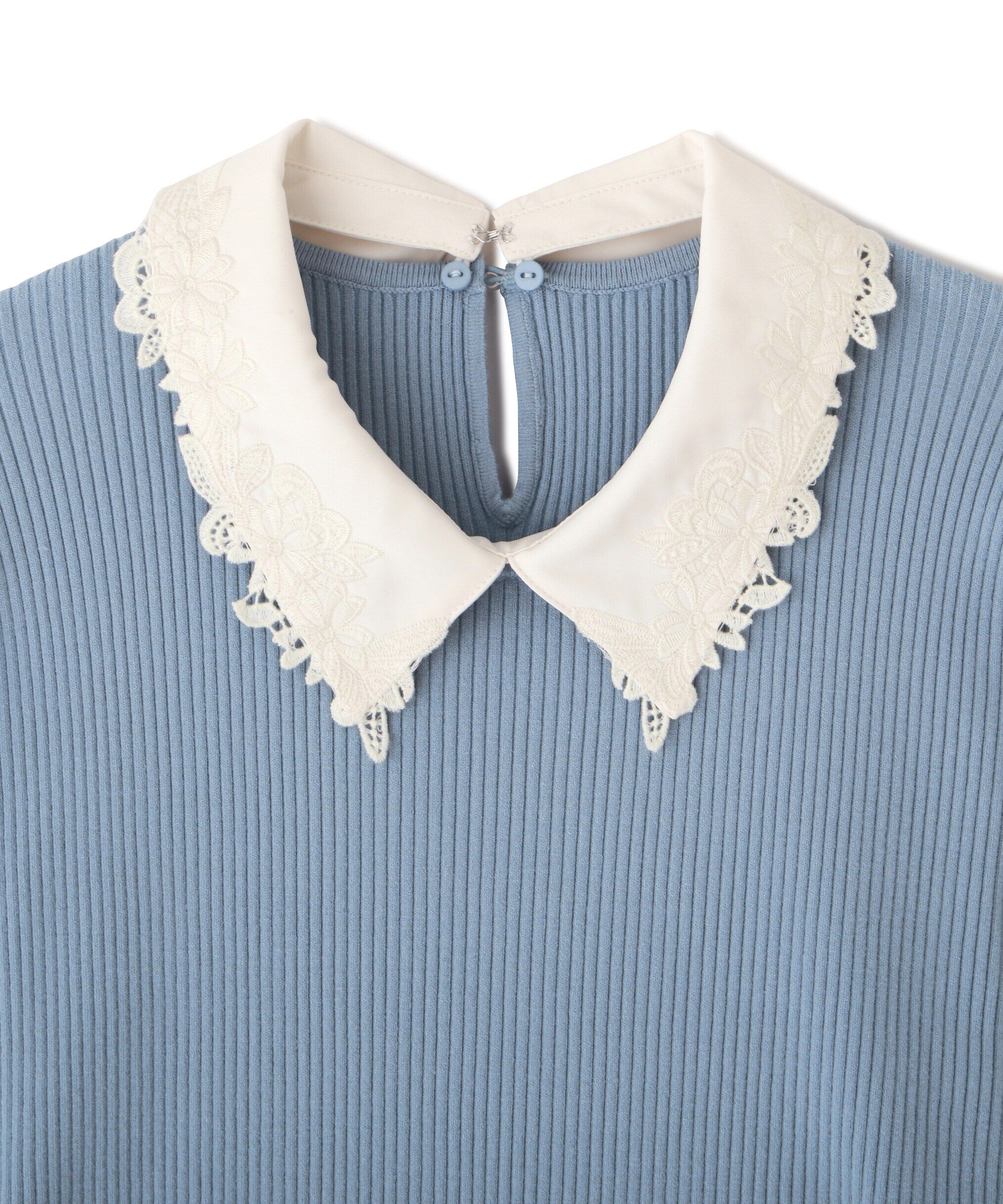  「衿付きリブニット」|ニット・セーター|