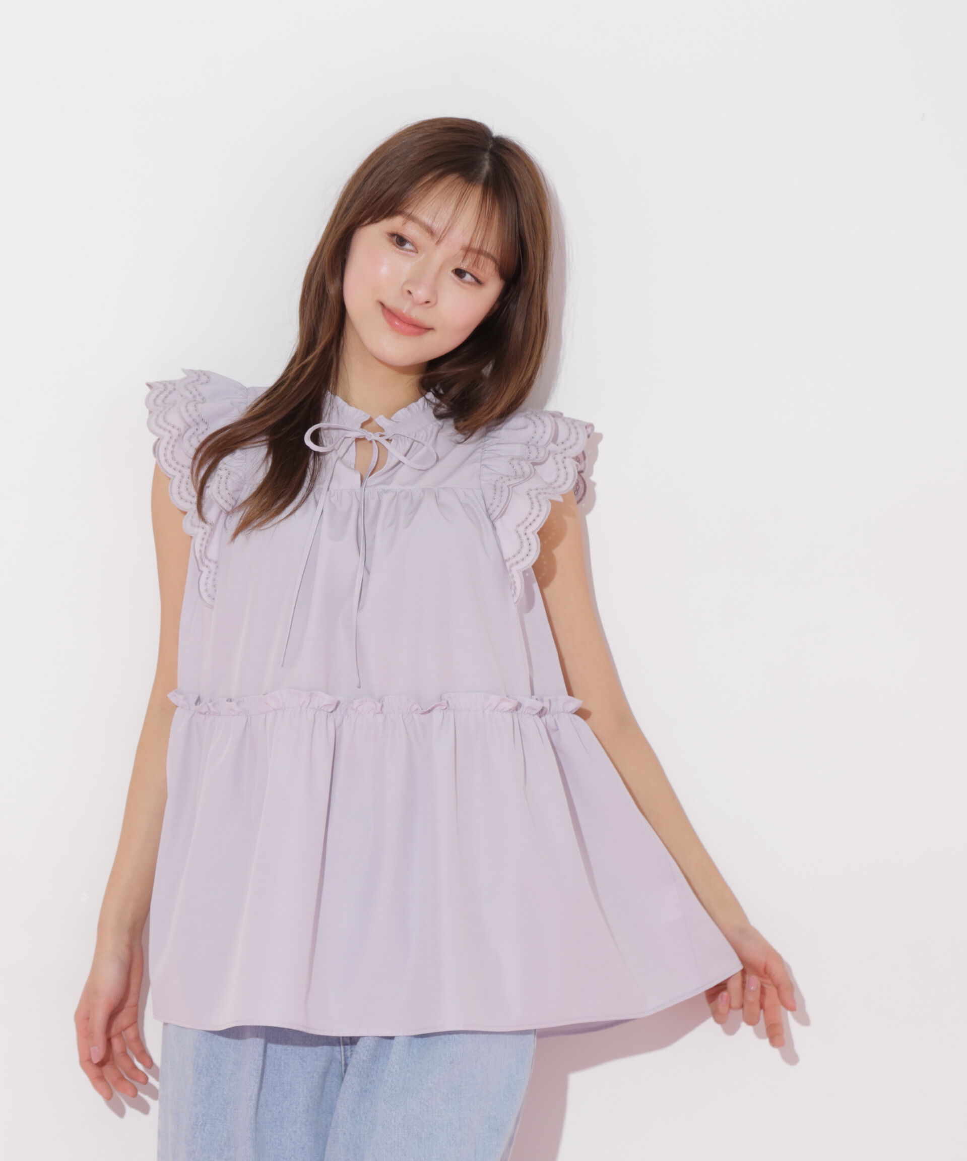  「カットワークティアードチュニック」|シャツ・ブラウス|