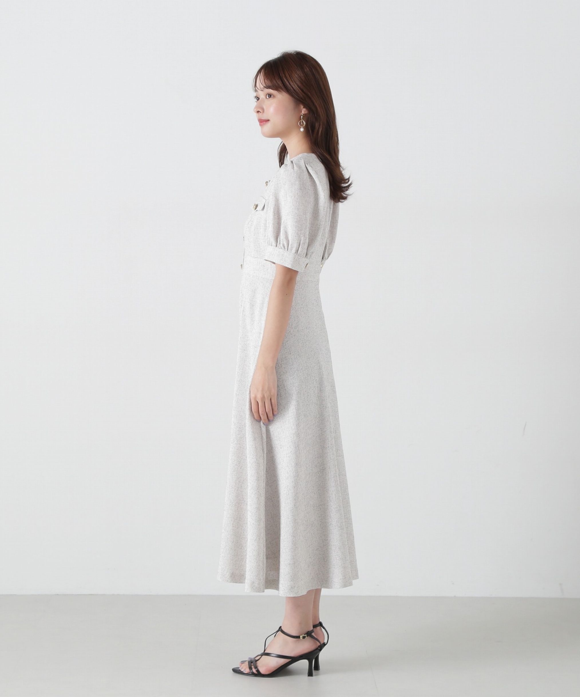 PROPORTION BODY DRESSING「フロント釦スクエアネックワンピース」|ワンピース|