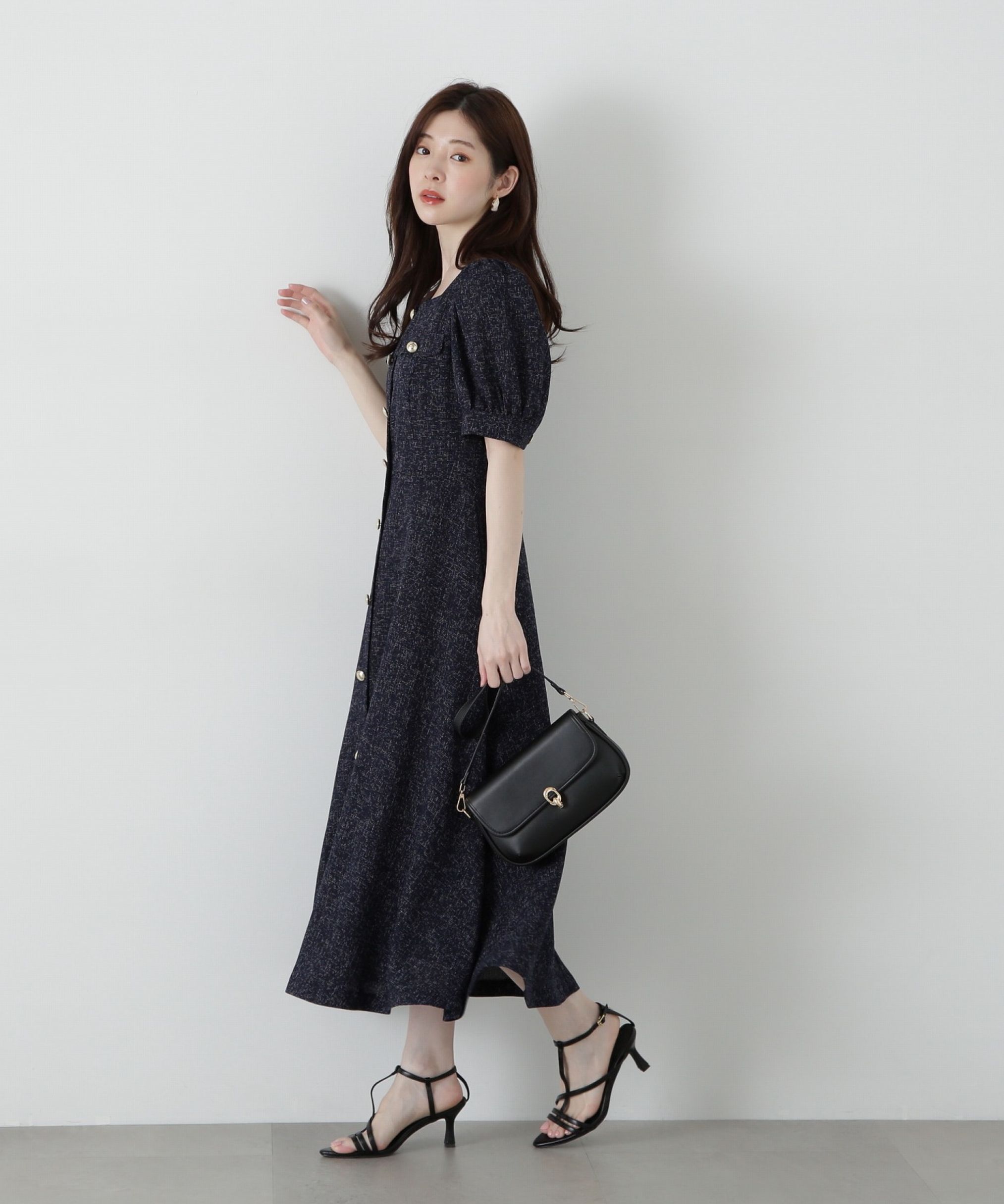 PROPORTION BODY DRESSING「フロント釦スクエアネックワンピース」|ワンピース|