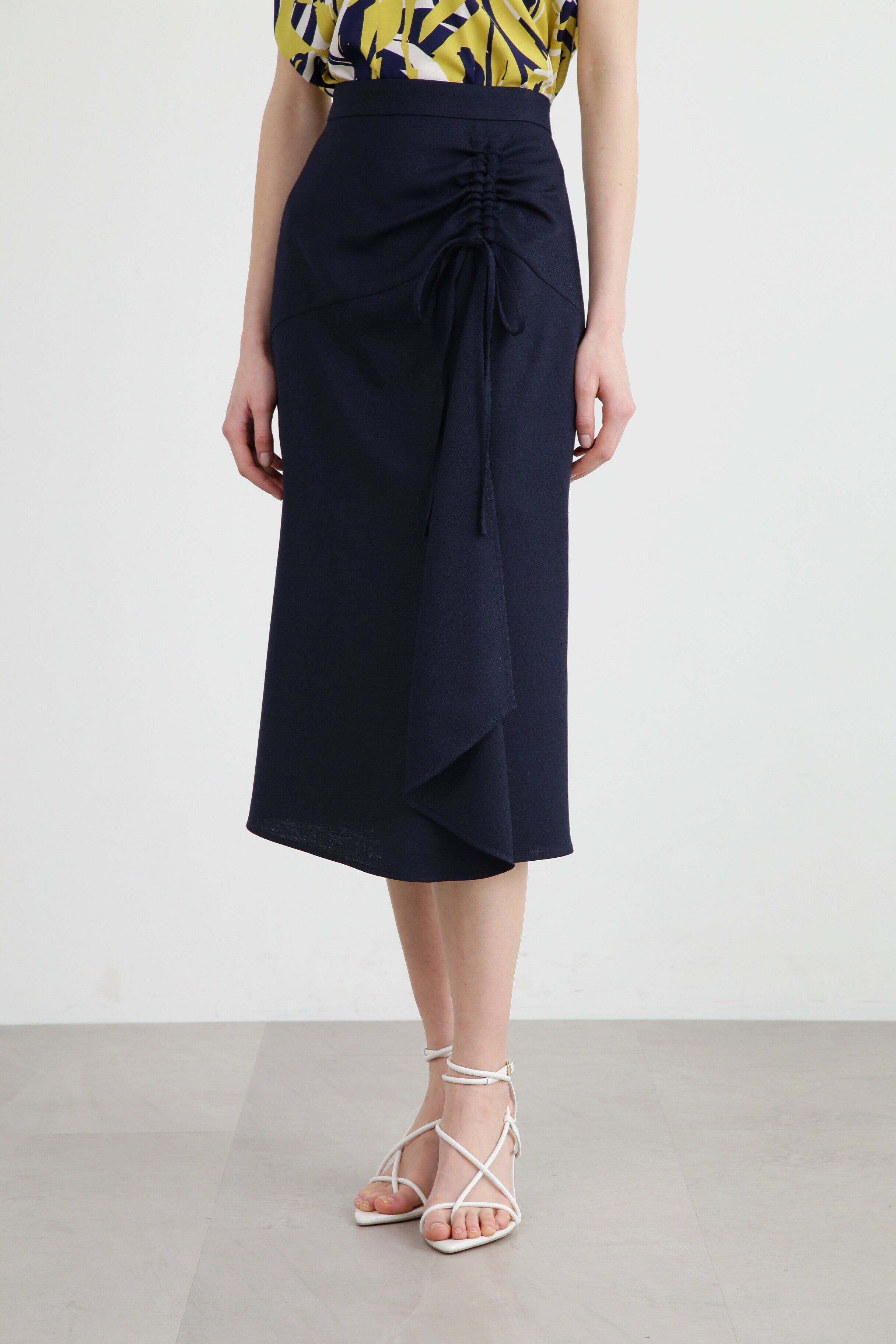  「◆スラブツイルセットアップスカート」|スカート|ネイビー