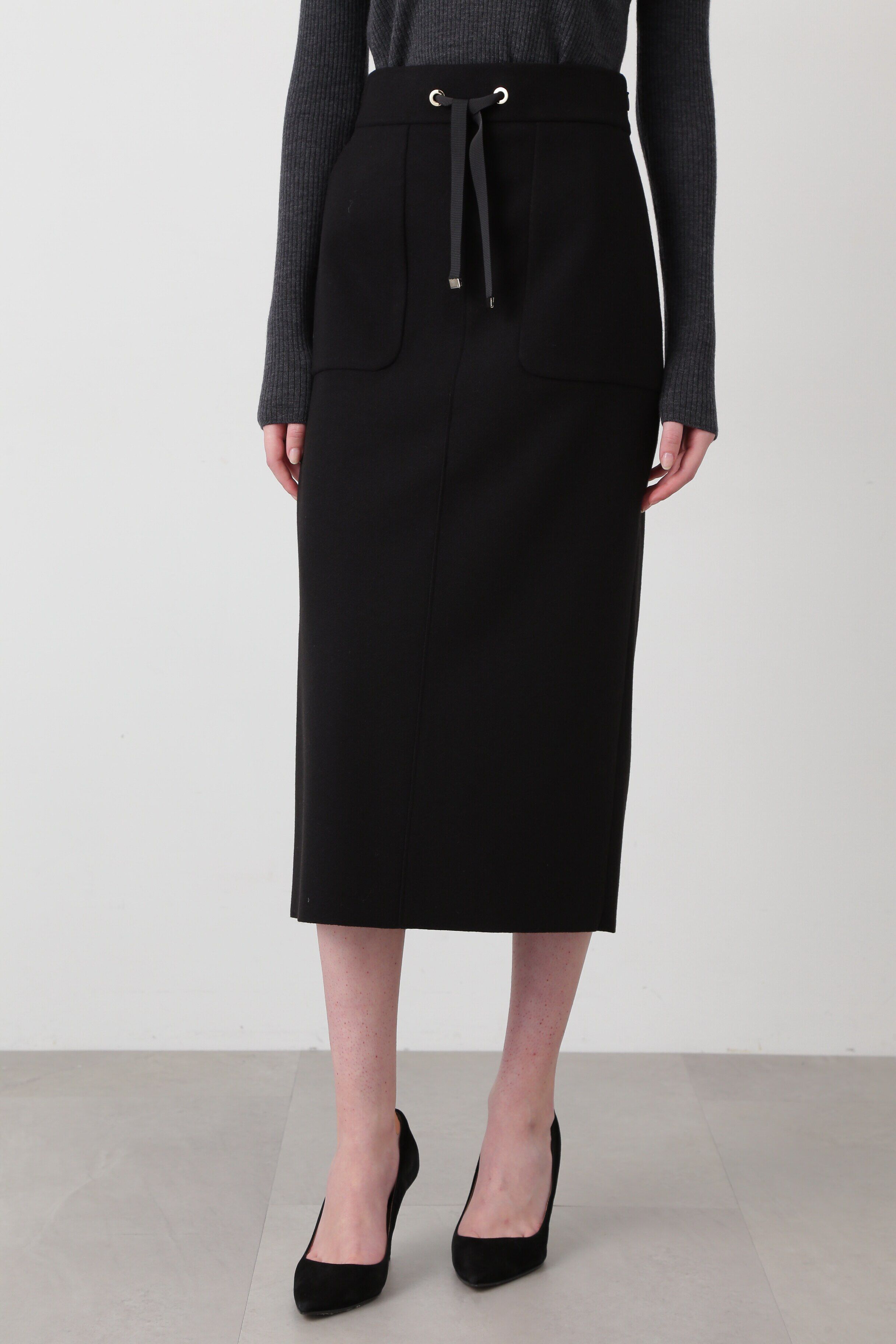  「圧縮ジャージスカート」|スカート|ブラック