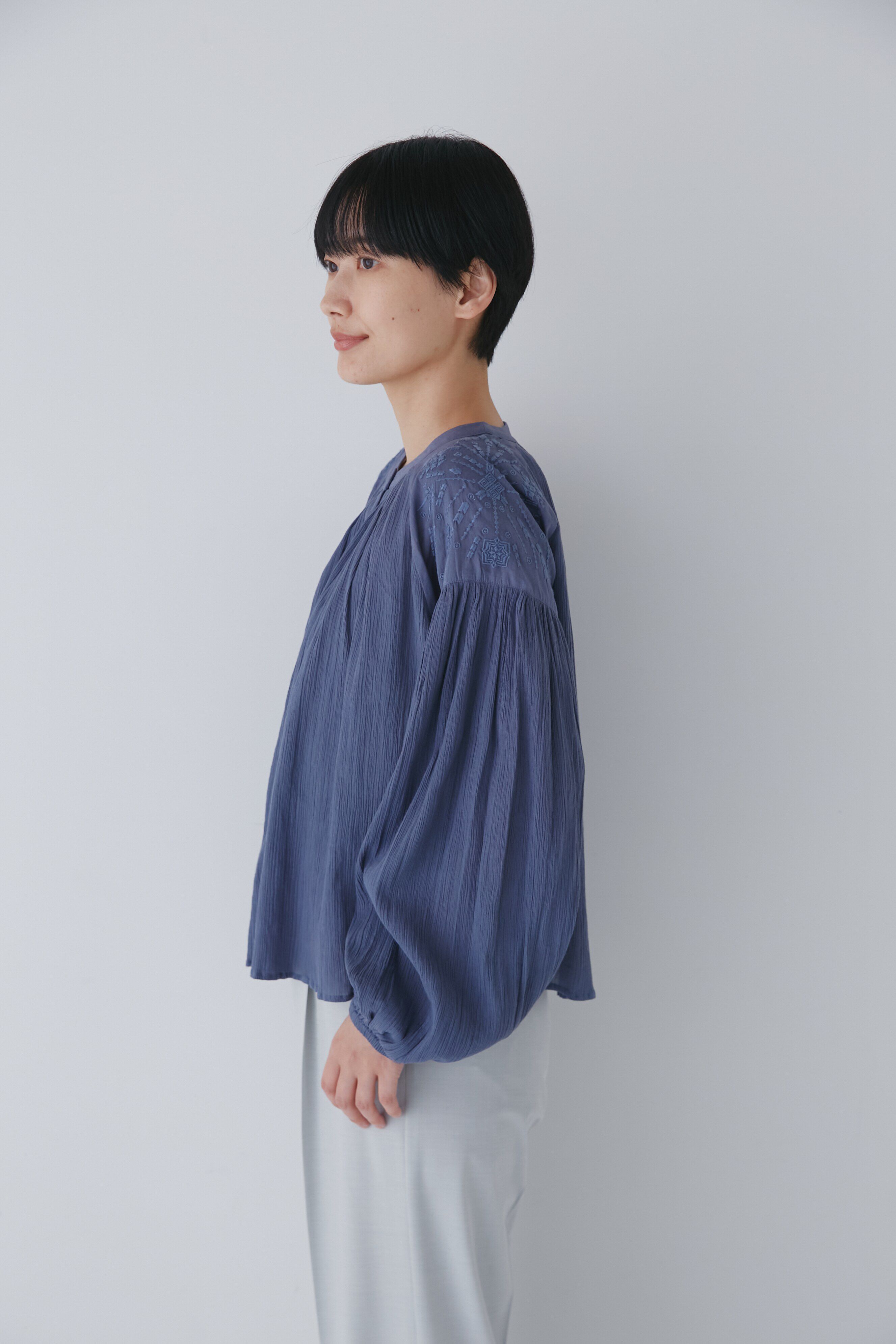  「◆インドクレープギャザーブラウス」|シャツ・ブラウス|