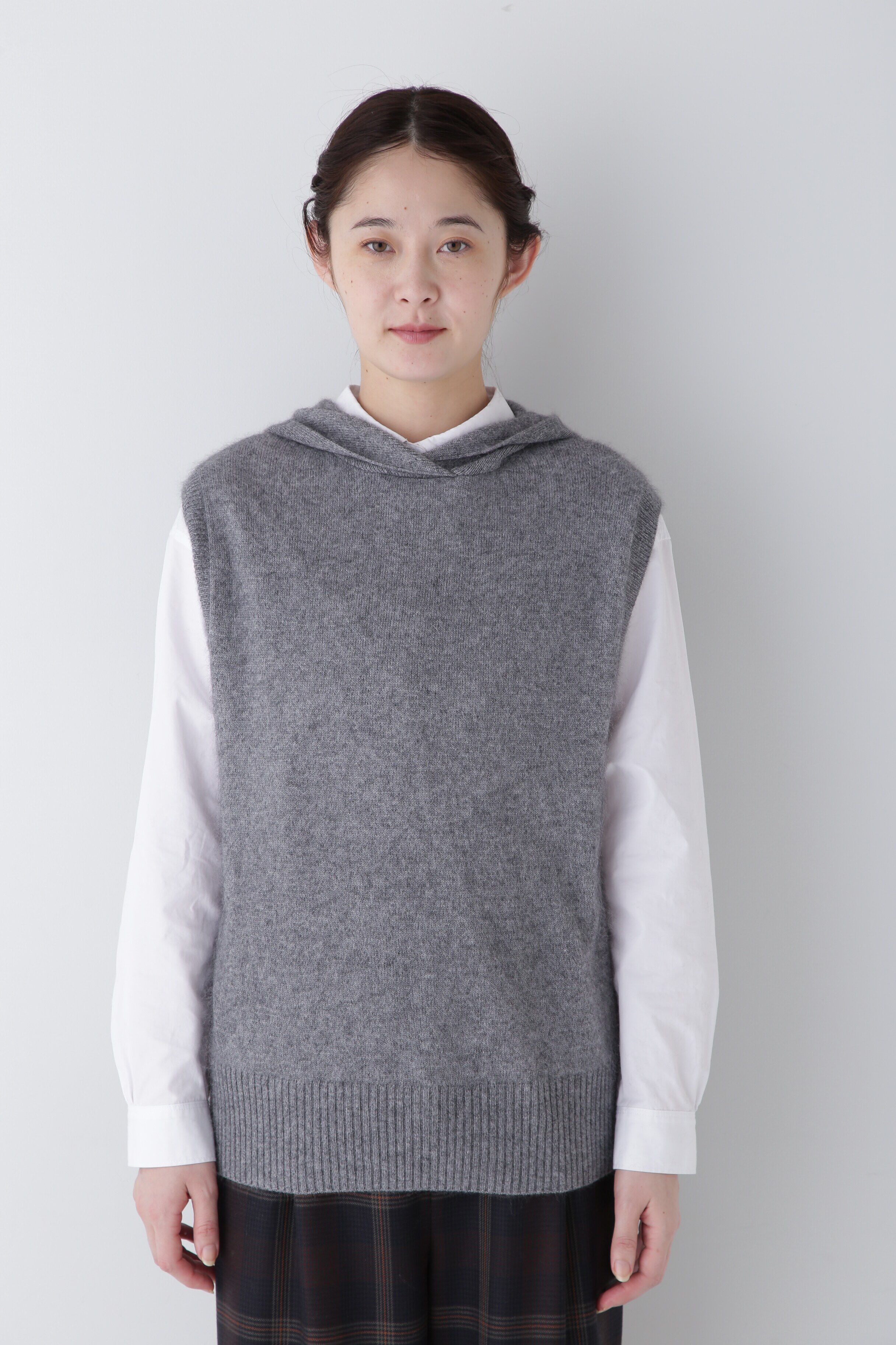  「◆へアリーフードベスト」|ニット・セーター|