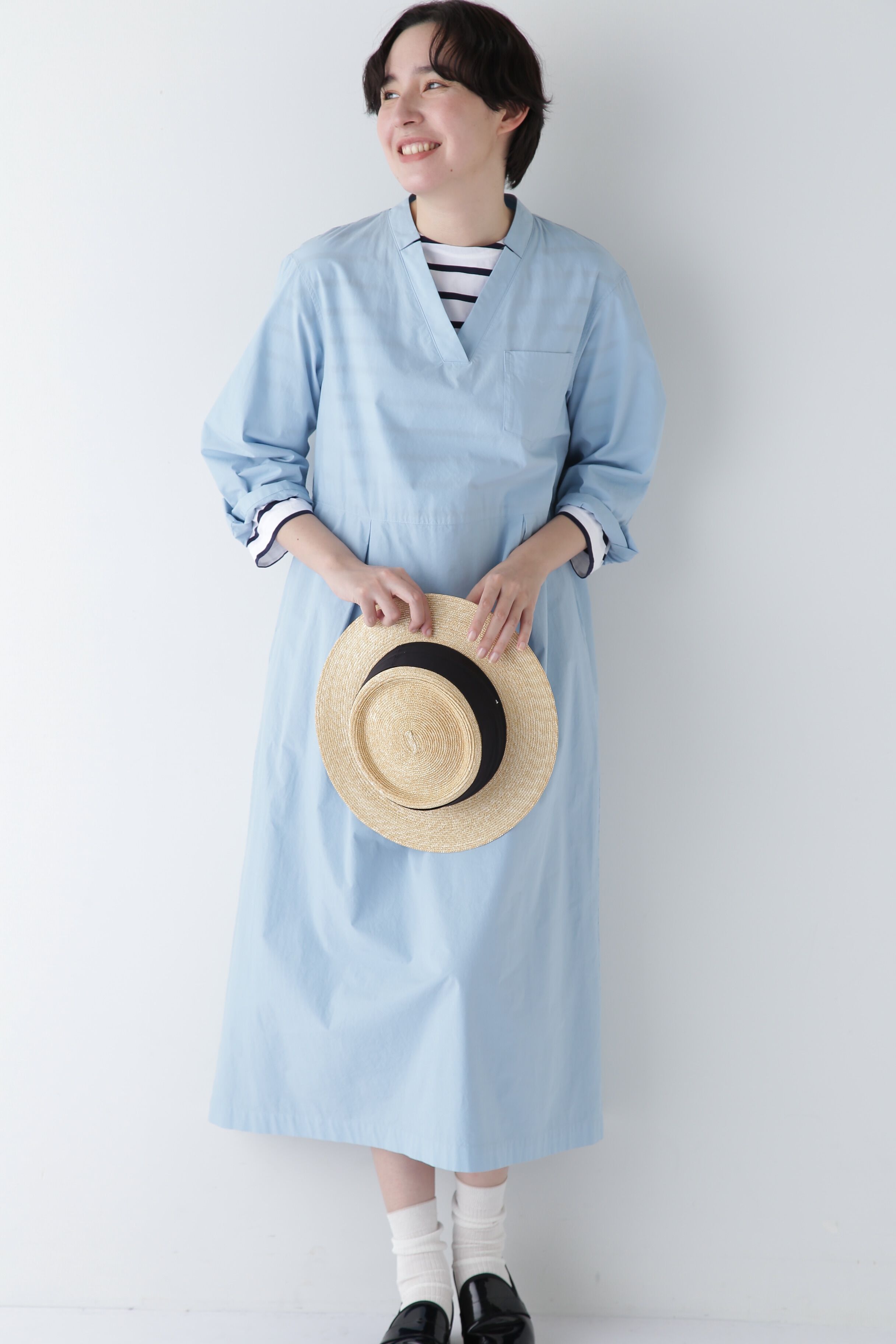  「◆製品染め刻み衿ワンピース」|ワンピース|