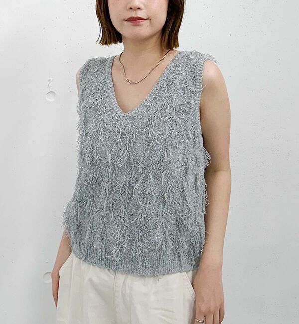 archives「２ＷＡＹフリンジニットベスト」|ベスト・ジレ|GRAY