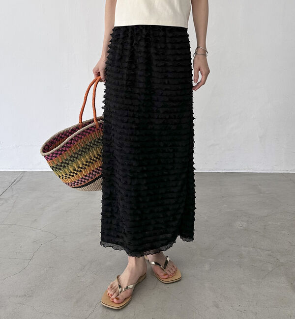 Doux archives「フリルタイトスカート」|スカート|BLACK