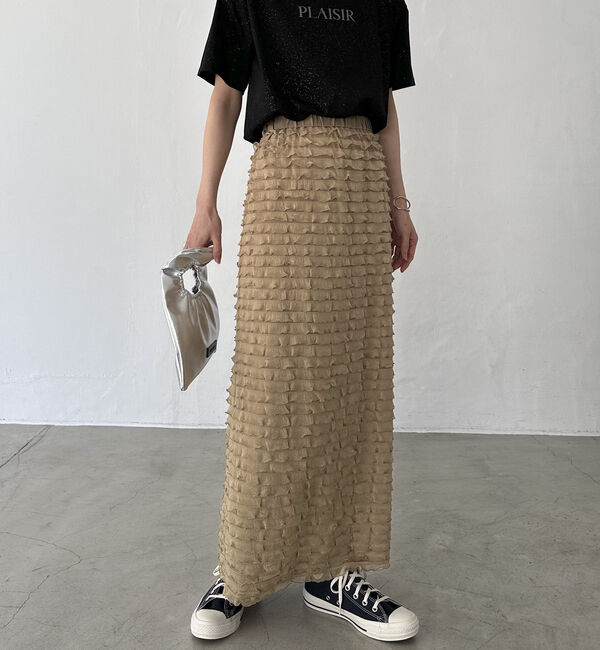 Doux archives「フリルタイトスカート」|スカート|BEIGE