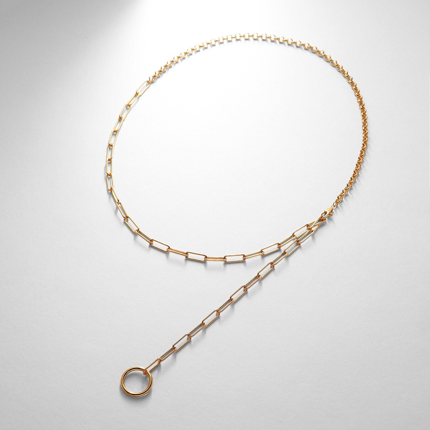 COCOSHNIK ONKITSCH「シルバー マルチチェーンネックレス ミックスチェーン GP」|ネックレス|