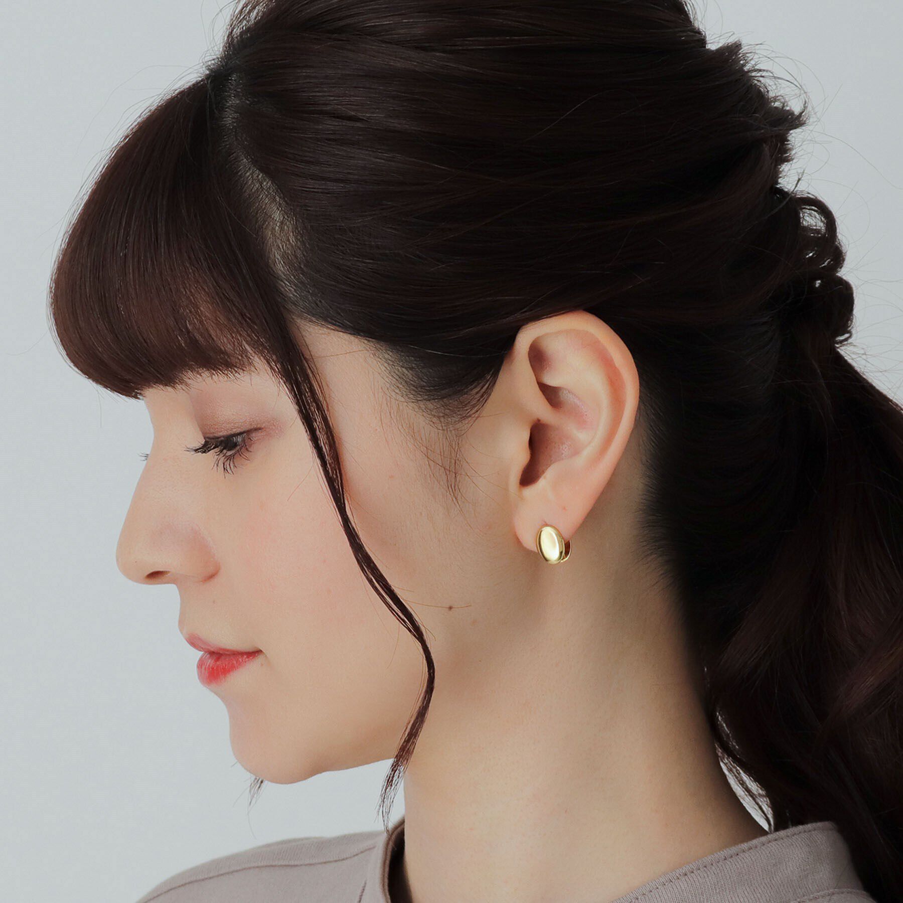 COCOSHNIK ONKITSCH「シルバー オーバルカボション　イヤリング GP」|イヤリング|