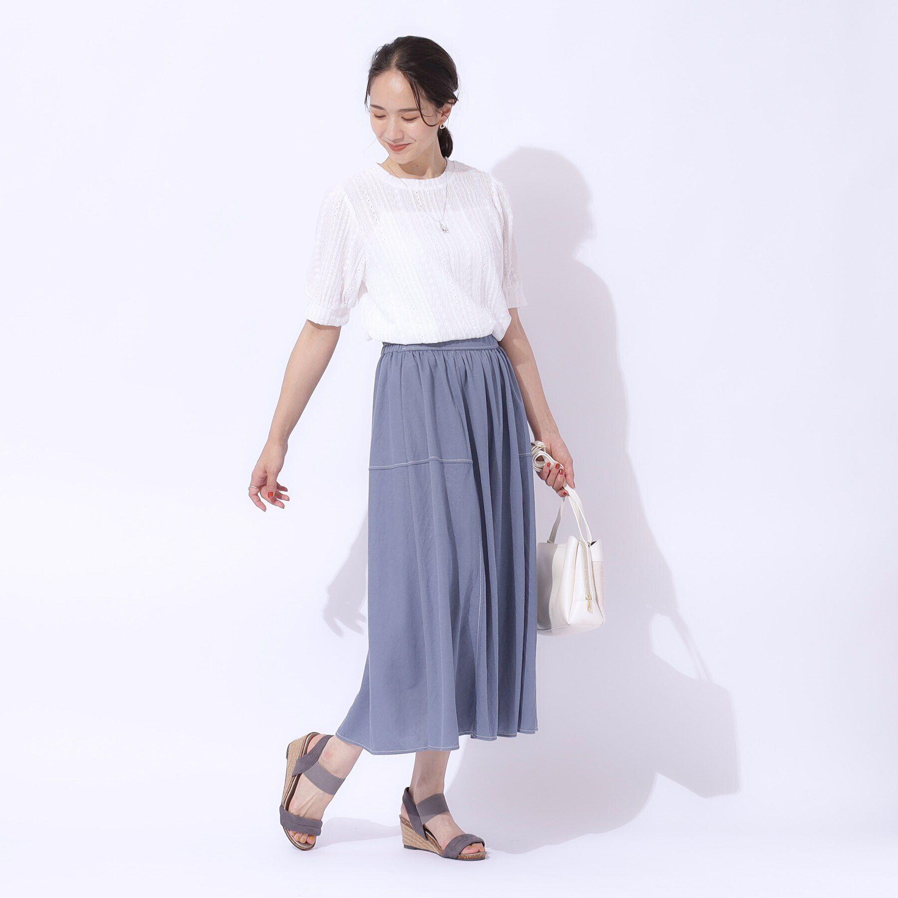 SHOO･LA･RUE「【高レビュー】大人フェミニンな雰囲気漂う　ジャカードレーストップス」|Tシャツ・カットソー|