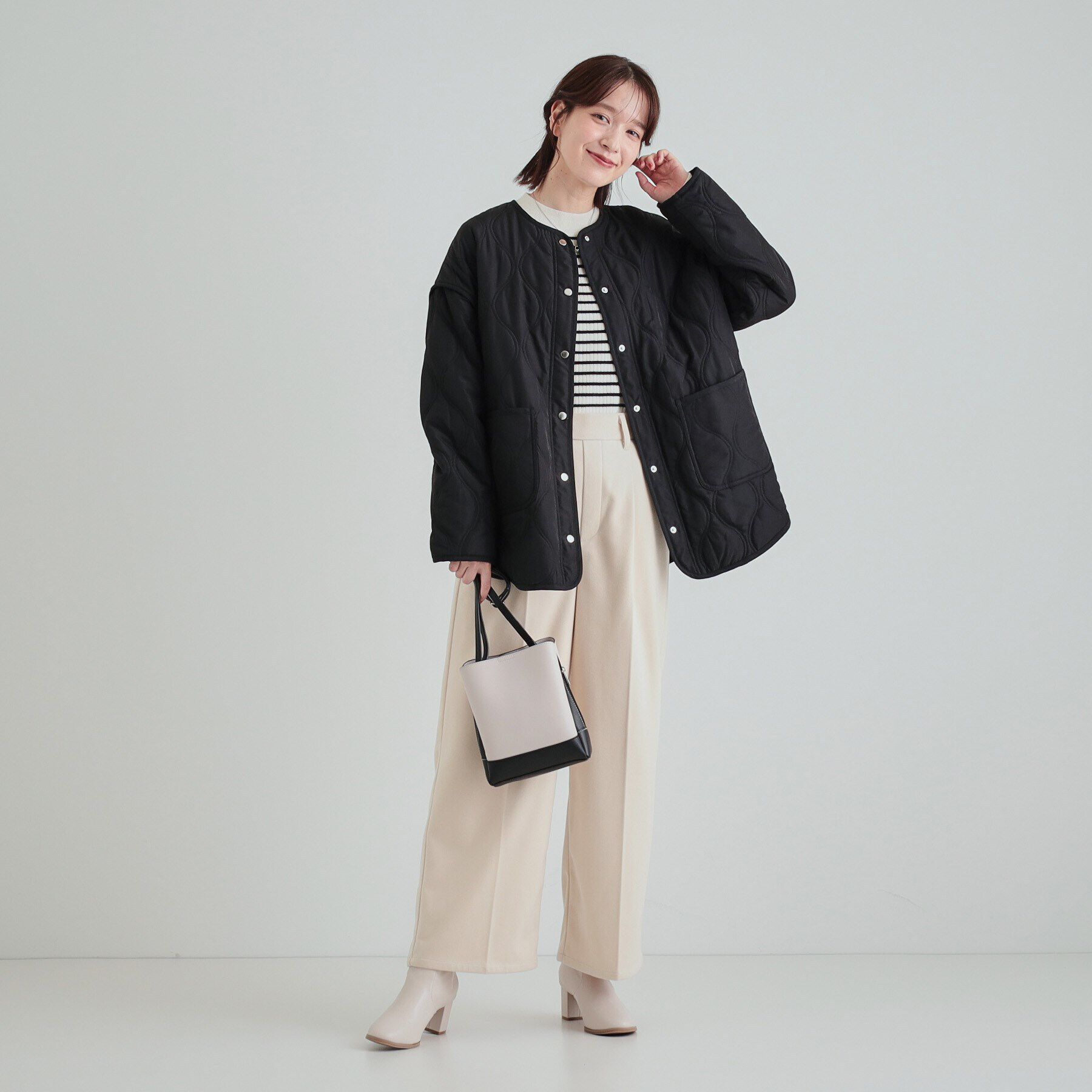 SHOO･LA･RUE「【高レビュー/撥水/吸湿発熱】大人が着たい オーバーキルトブルゾン」|ブルゾン・スタジャン|