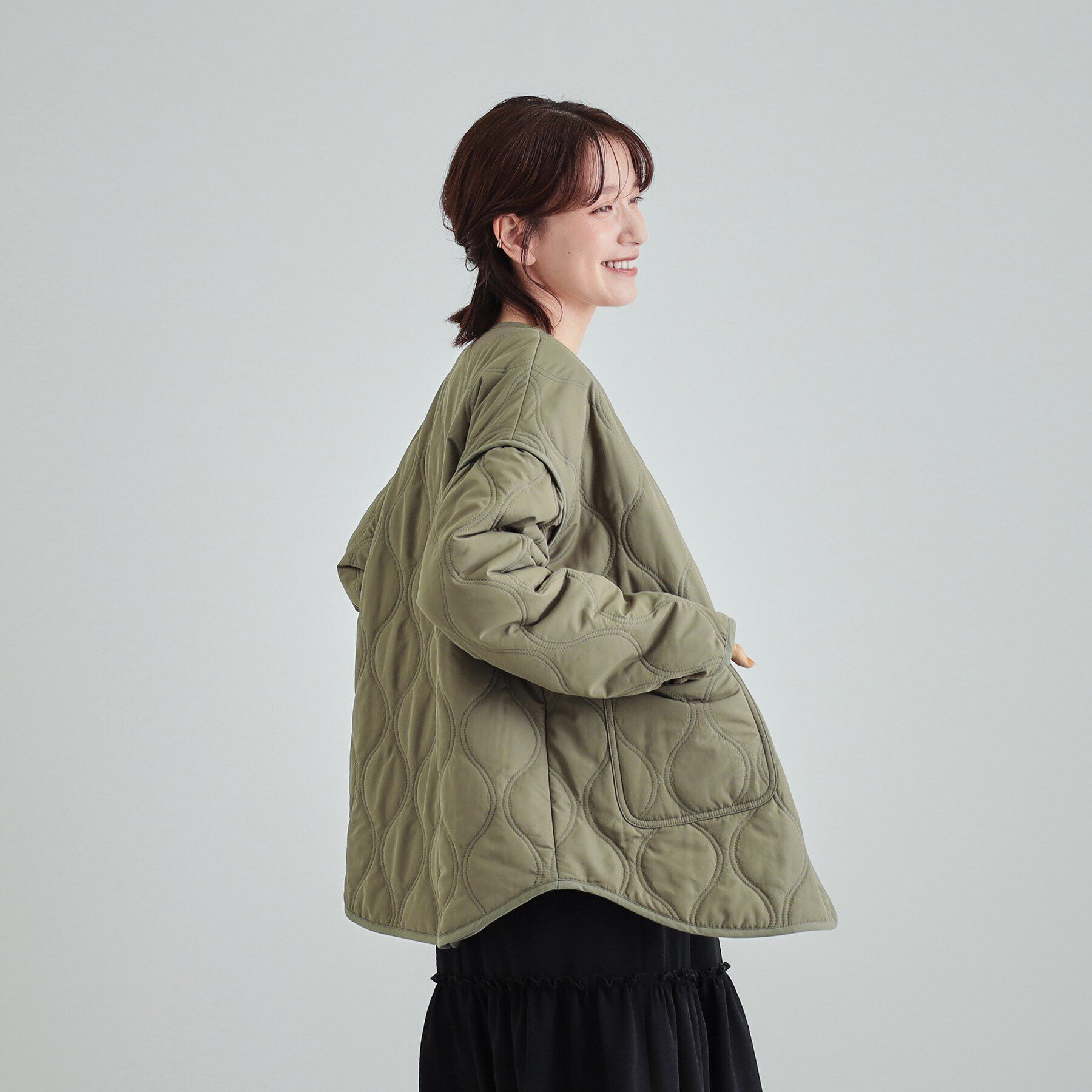 SHOO･LA･RUE「【高レビュー/撥水/吸湿発熱】大人が着たい オーバーキルトブルゾン」|ブルゾン・スタジャン|