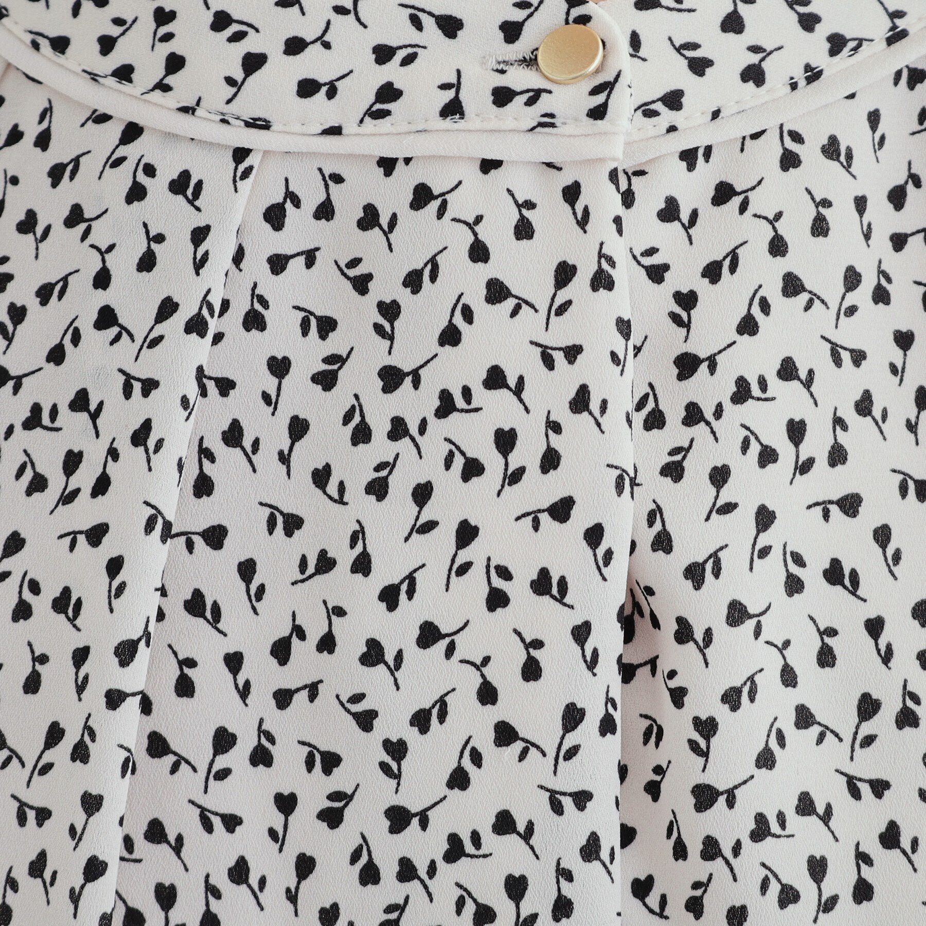 SHOO･LA･RUE「あったか裏地 配色バンドカラーブラウス【SHOO WARM】」|シャツ・ブラウス|