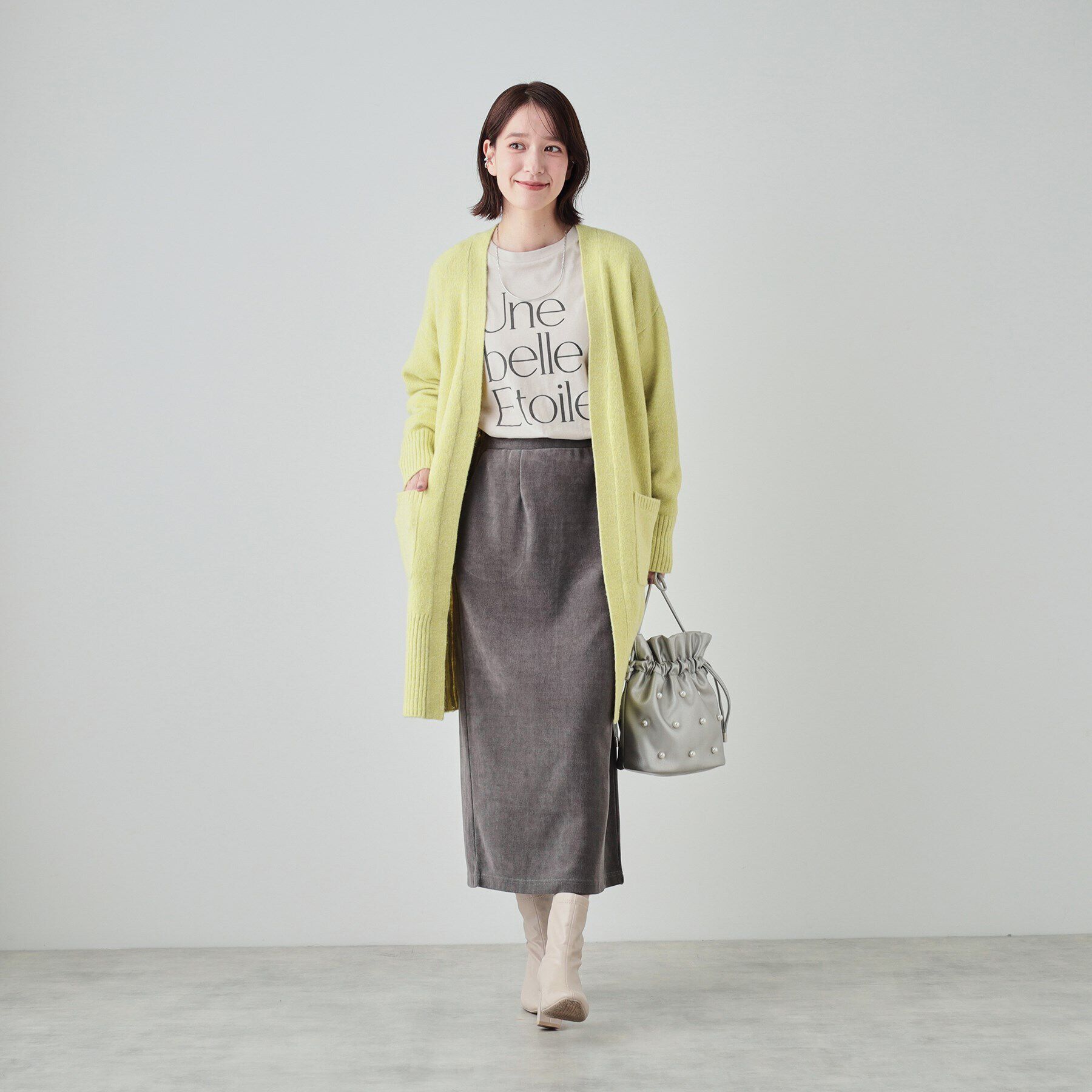 SHOO･LA･RUE「【S-LL】Iラインですっきり見え ふわふわトッパーカーディガン」|カーディガン|