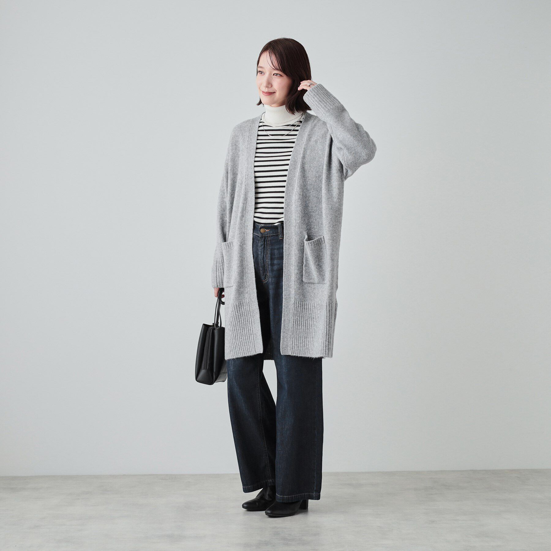 SHOO･LA･RUE「【S-LL】Iラインですっきり見え ふわふわトッパーカーディガン」|カーディガン|