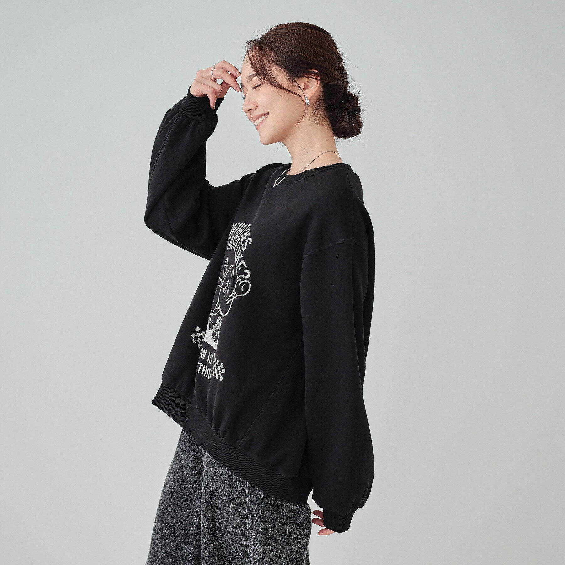 SHOO･LA･RUE「【あったか/S-LL】グラフィックアソート 裏起毛スウェット」|パーカー|