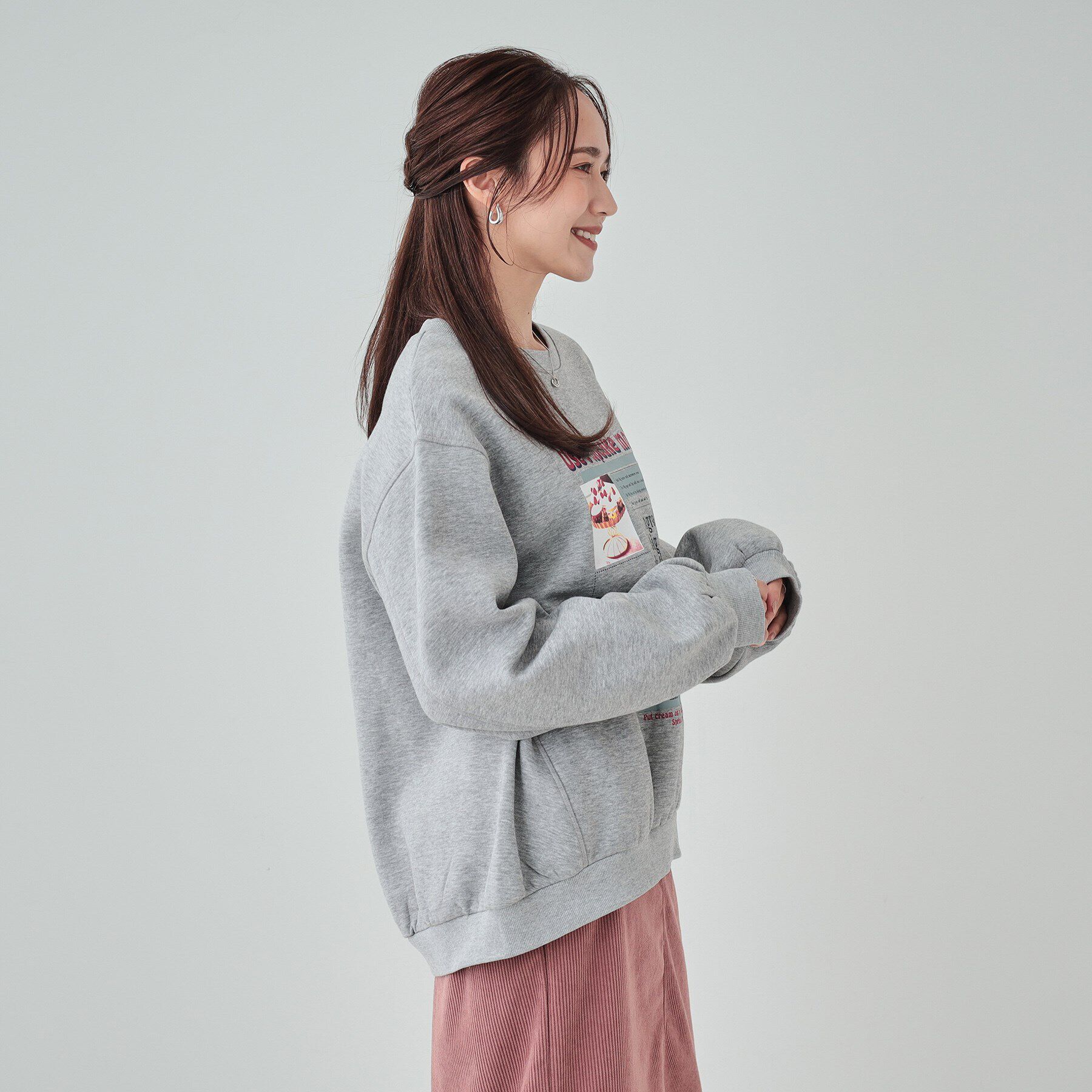 SHOO･LA･RUE「【あったか/S-LL】グラフィックアソート 裏起毛スウェット」|パーカー|