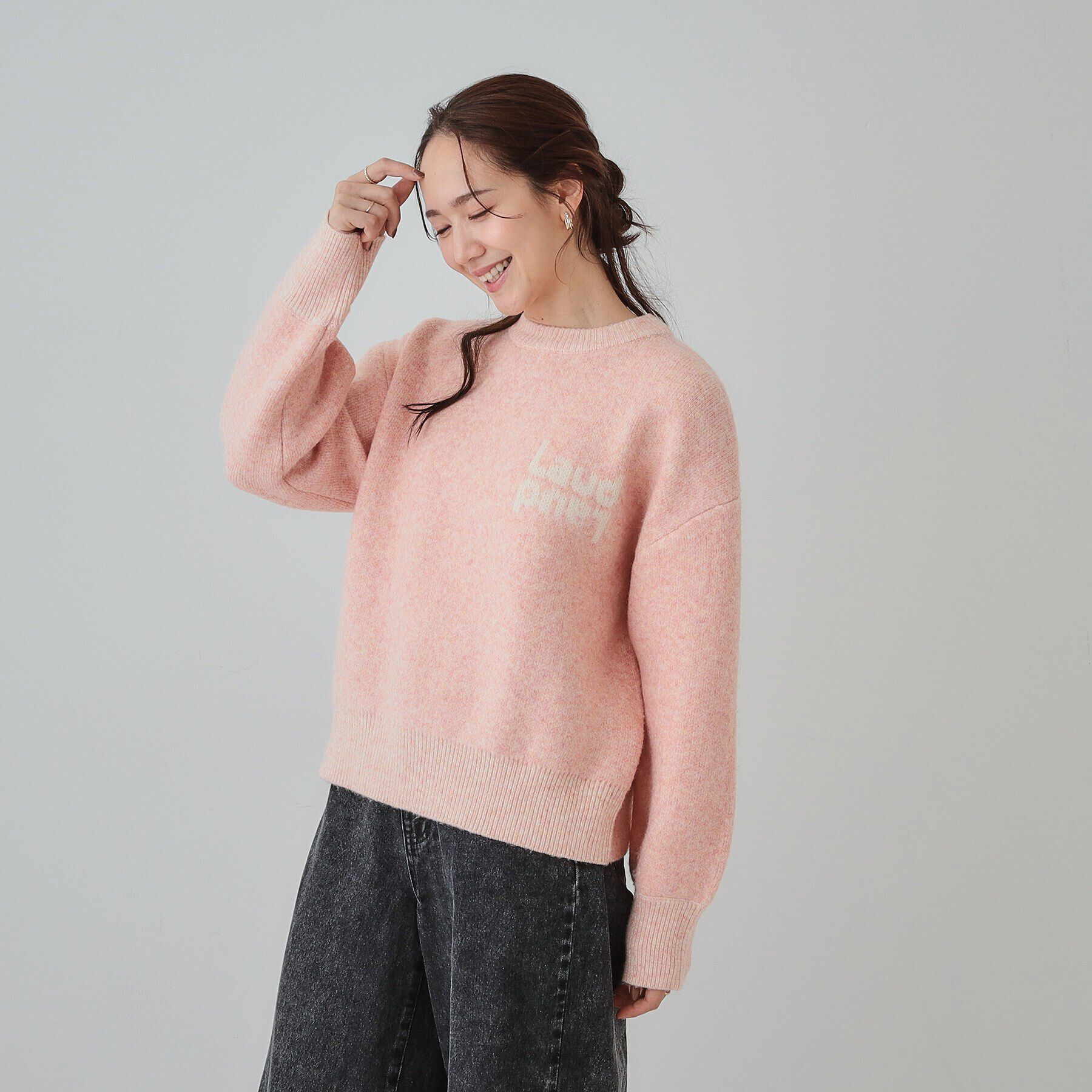 SHOO･LA･RUE「【セットアップ可】もちもちミックスヤーンロゴニット」|ニット・セーター|