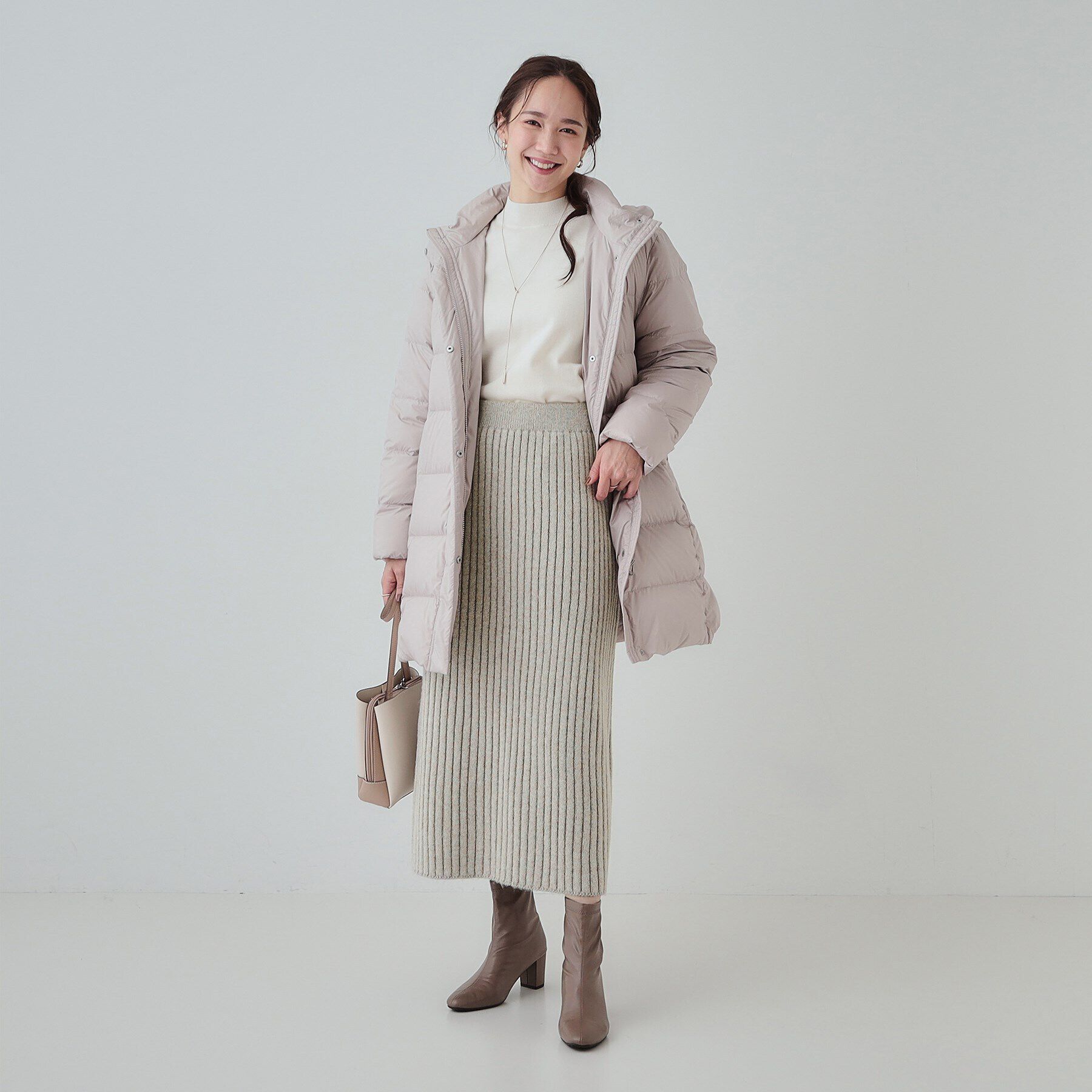 SHOO･LA･RUE「【セットアップ可】リブ編みの縦ラインですっきり見え ニットナロースカート」|スカート|