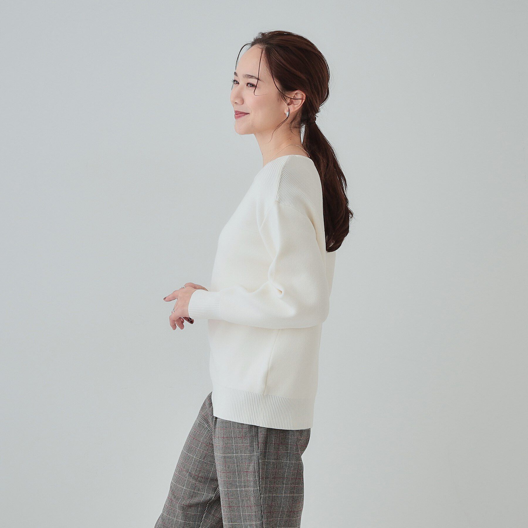 SHOO･LA･RUE「【洗える/S-LL】ふんわり柔らか ガーター切替ニット」|ニット・セーター|